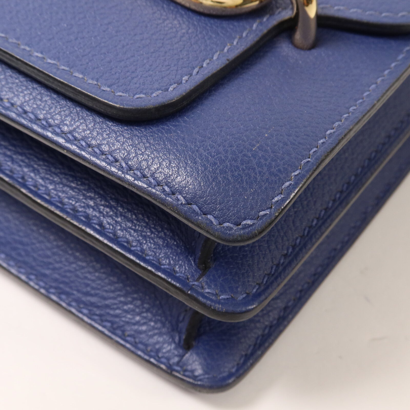 HERMES Evercolor皮革Roulis Mini肩背袋Bleu Agate