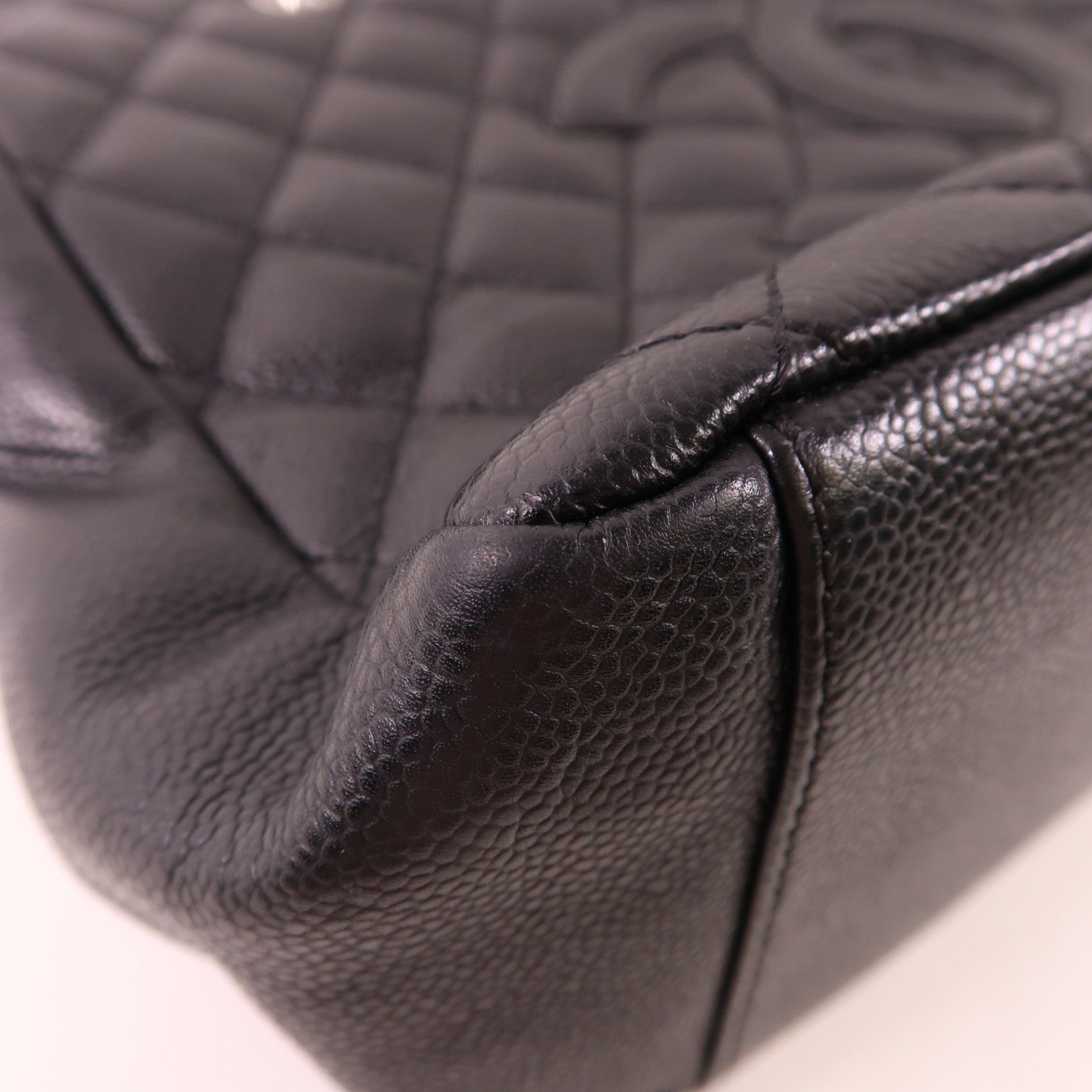 CHANEL 牛皮皮革GST Grand Shopping Tote Bag銀扣鏈帶肩背袋