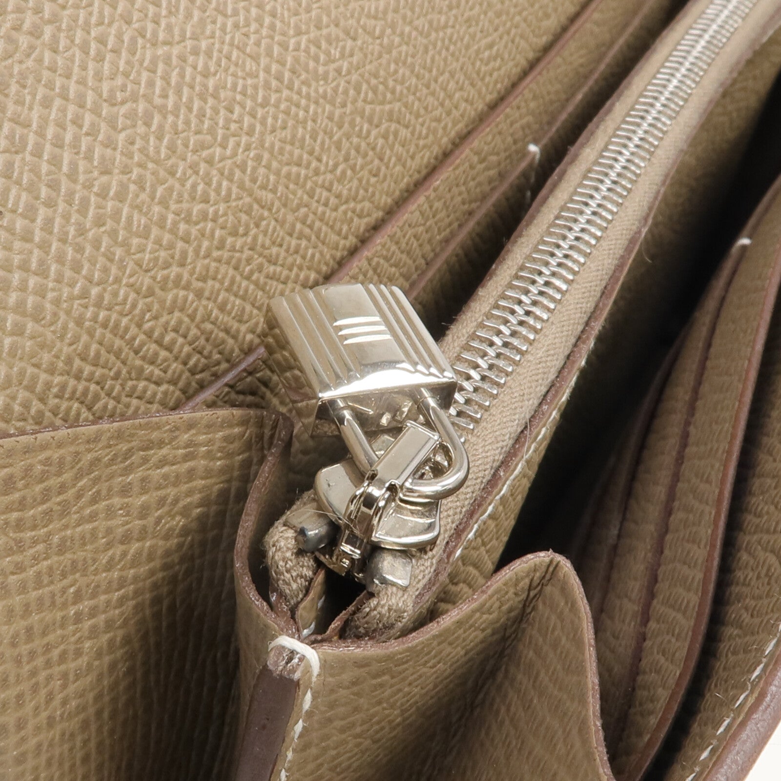 HERMES Epsom皮革Kelly Wallet長錢包Etoupe