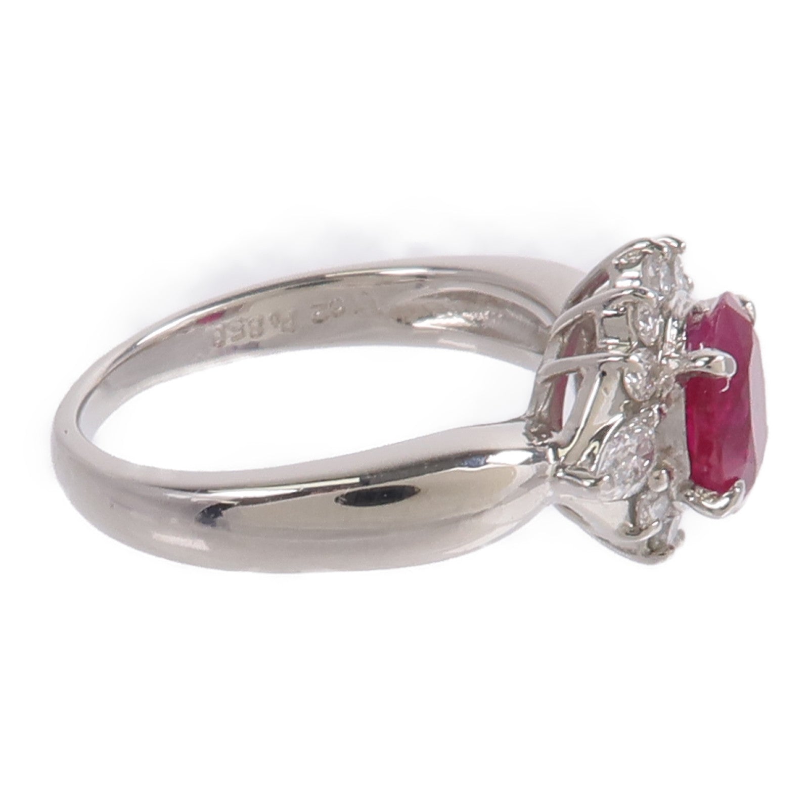 JEWELRY PT850鉑金Ruby Diamond Ring紅寶石/鑽石戒指