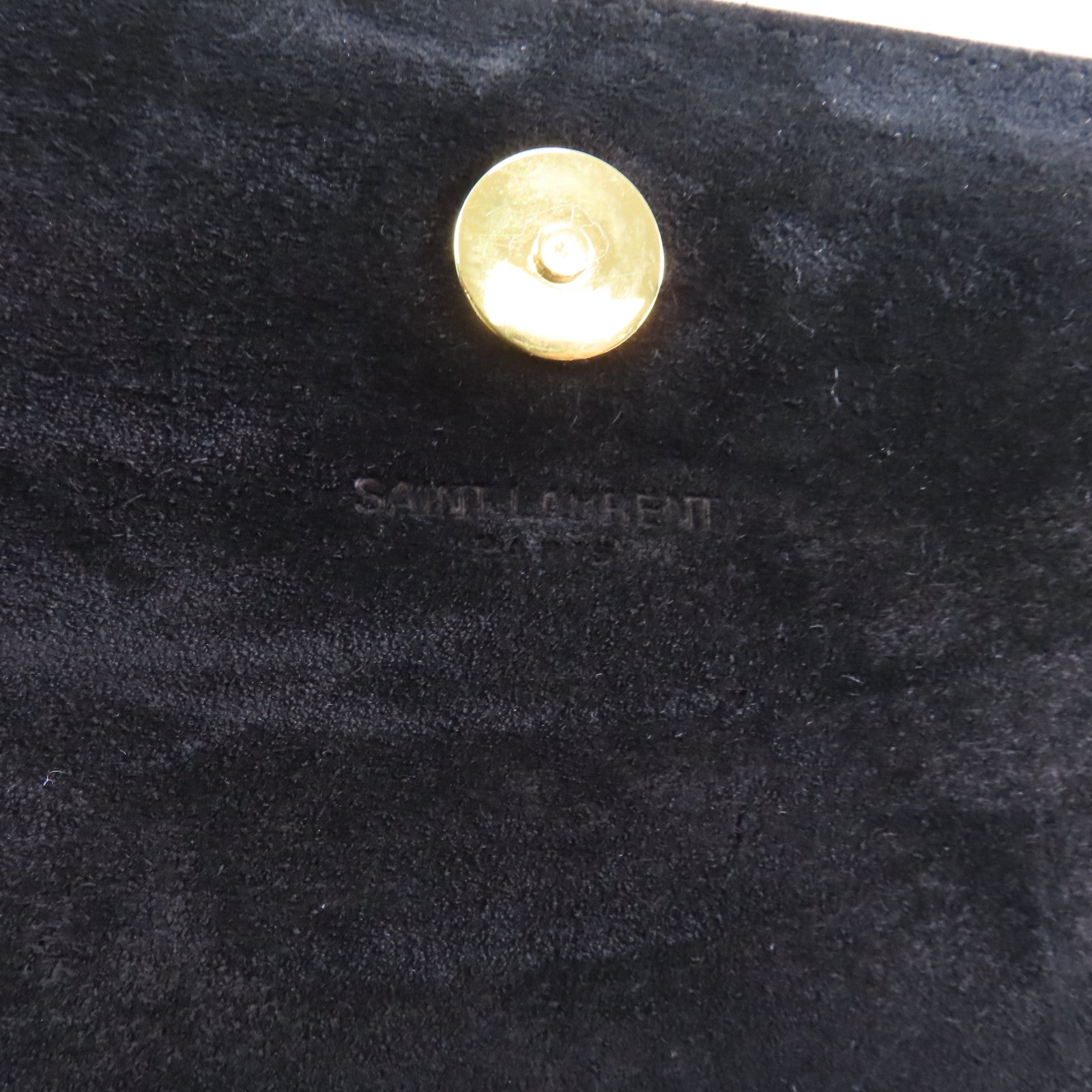 SAINT LAURENT 漆皮皮革Clutch金扣手拿包黑色