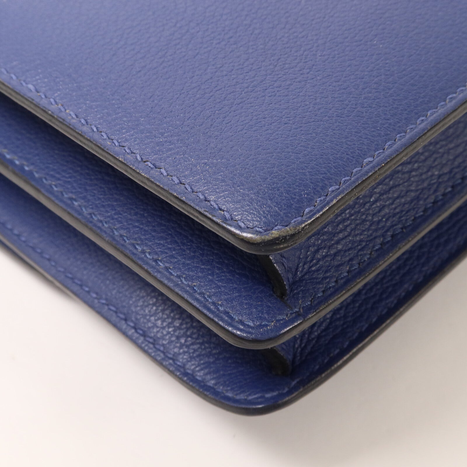 HERMES Evercolor皮革Roulis Mini肩背袋Bleu Agate