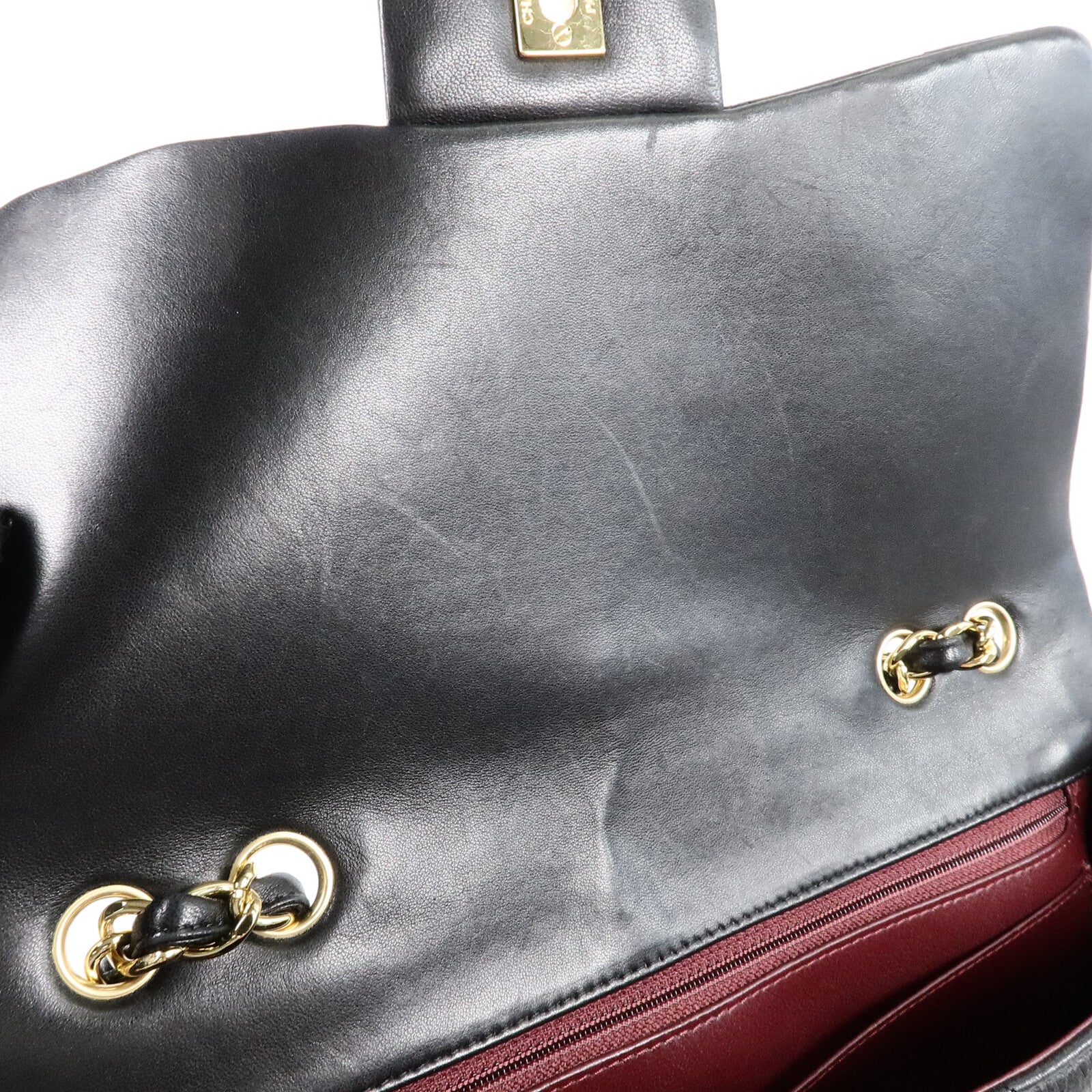 CHANEL 羊皮皮革Large Classic Single Flap Bag鏈帶肩背袋