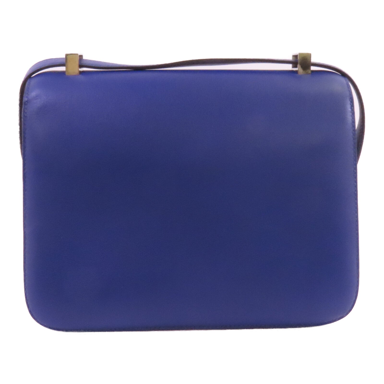HERMES Swift皮革Constance 24銀扣肩背袋Blue Electric