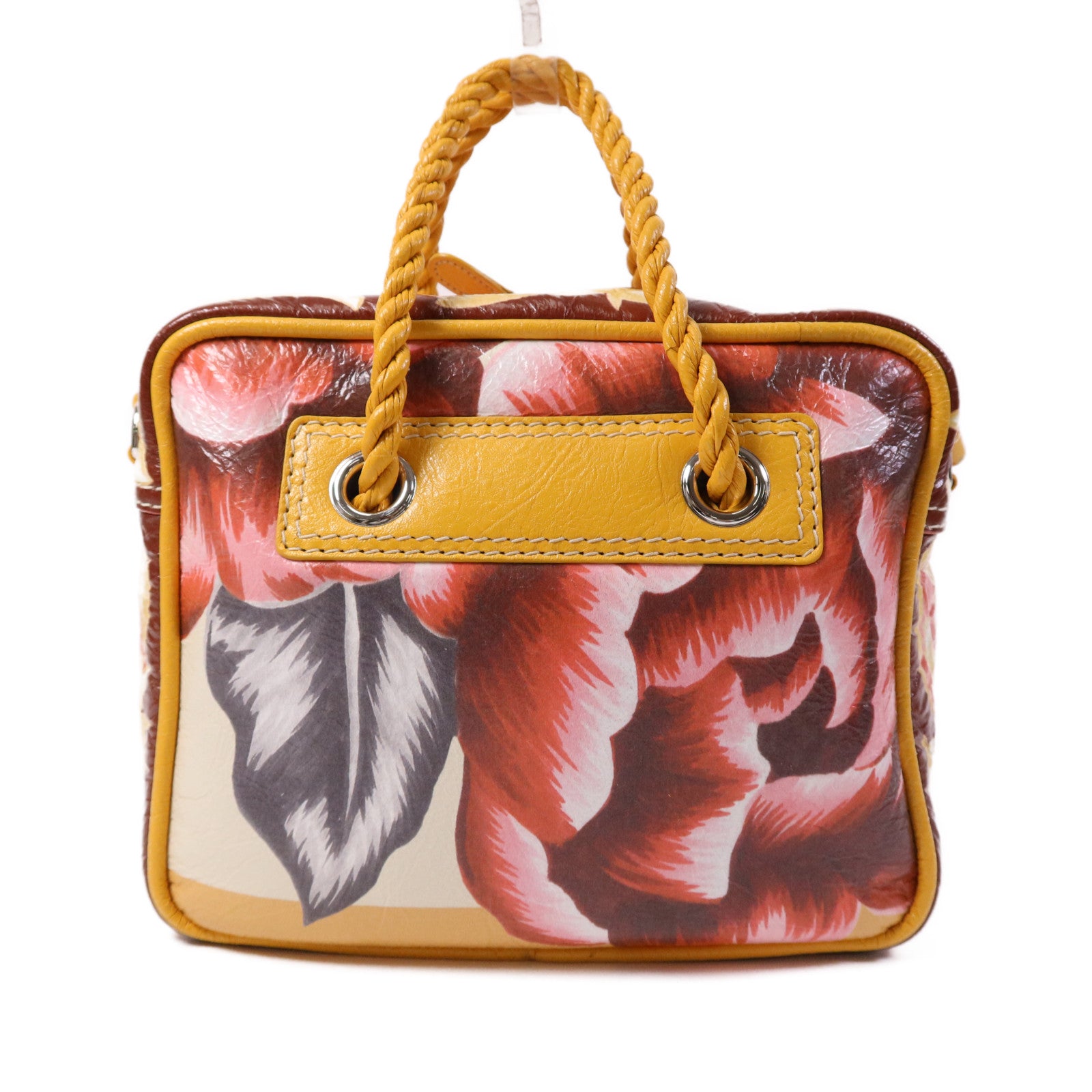 BALENCIAGA 【激減優惠】塗層帆布Floral Blanket Square Messenger銀扣手挽肩背兩用袋