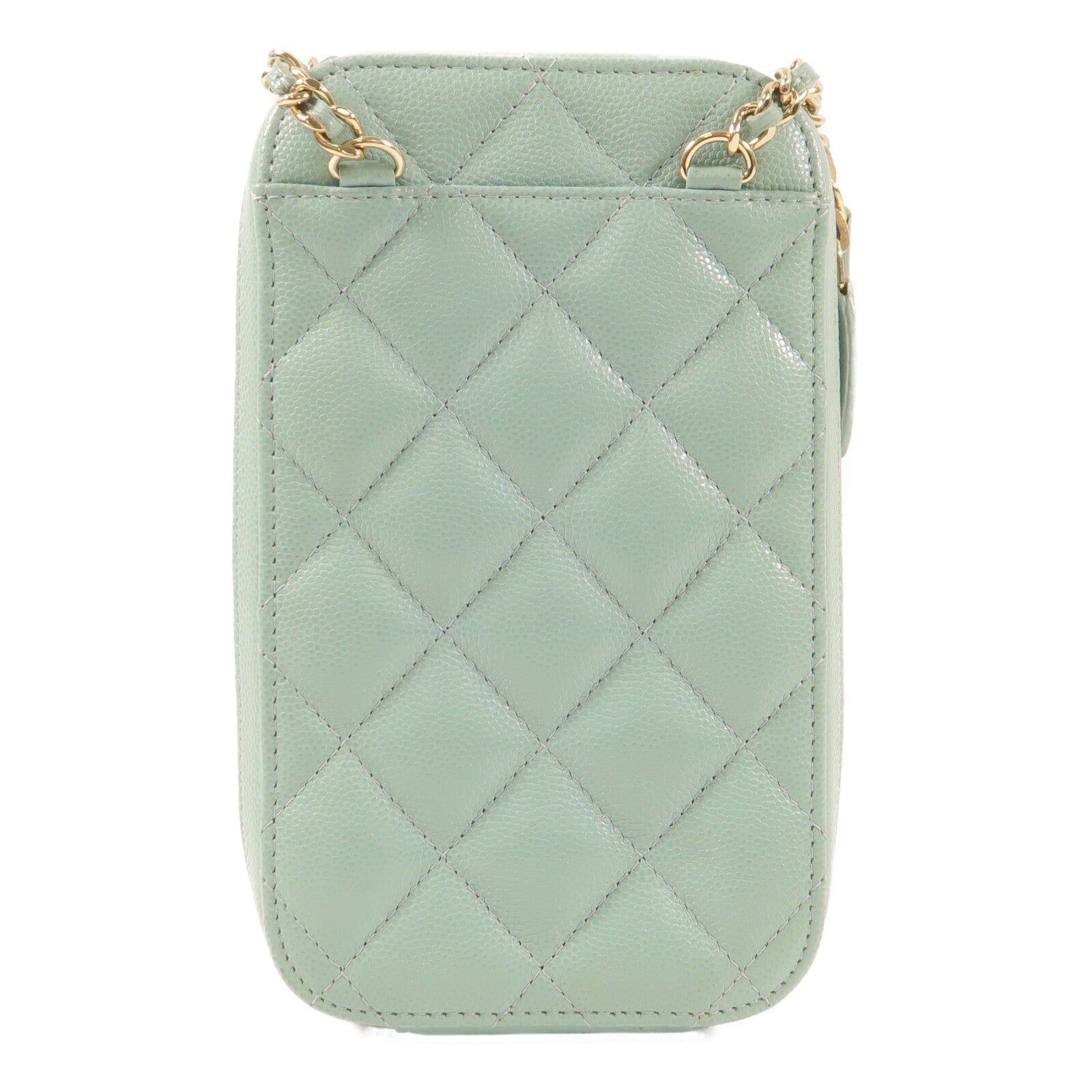 CHANEL 牛皮皮革Phone Case With Chain金扣鏈帶肩背袋