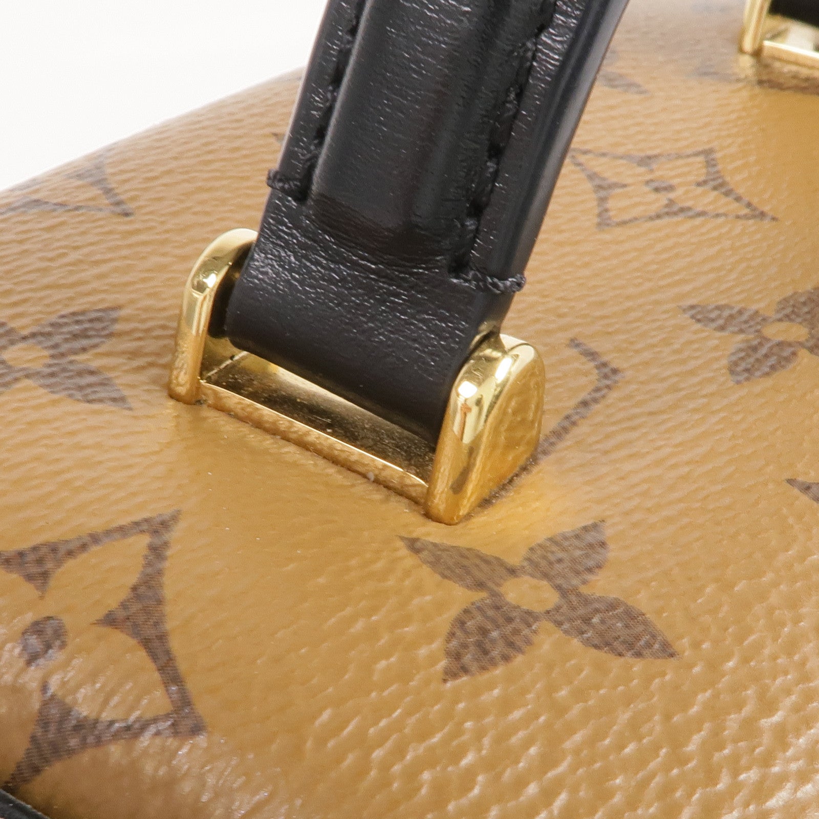LOUIS VUITTON Monogram/Monogram Reverse Vanity PM金扣手挽肩背兩用袋棕色