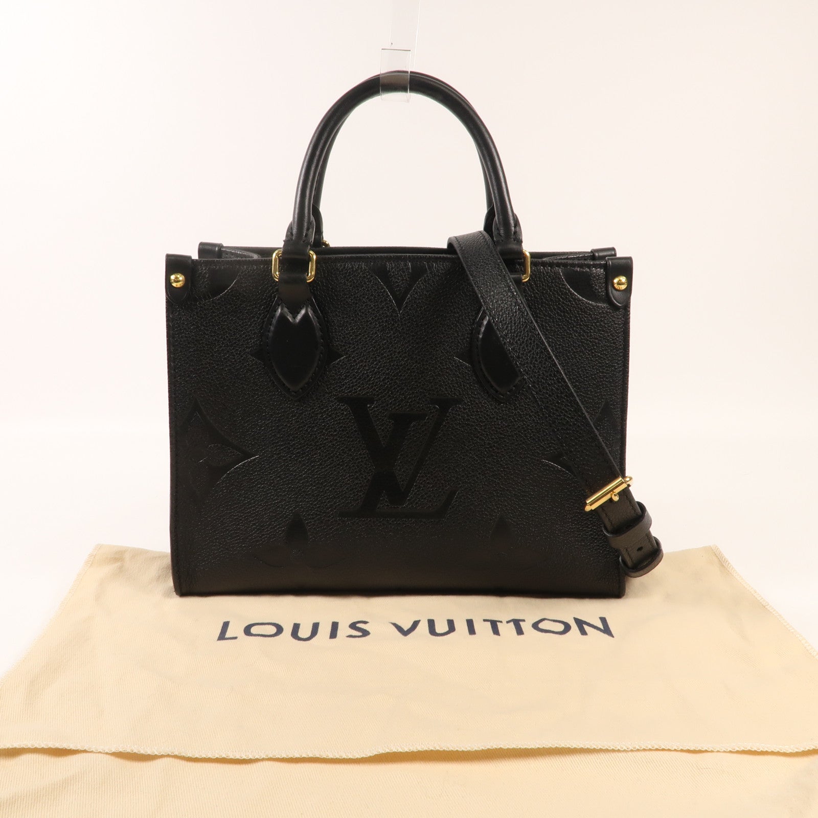 LOUIS VUITTON Monogram Empreinte On The Go PM金扣手挽肩背兩用袋