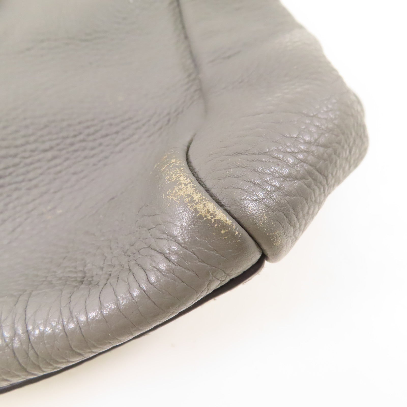 PRADA SHW 2 Way Shoulder Bag Handbag Calfskin Leather Gray Grey