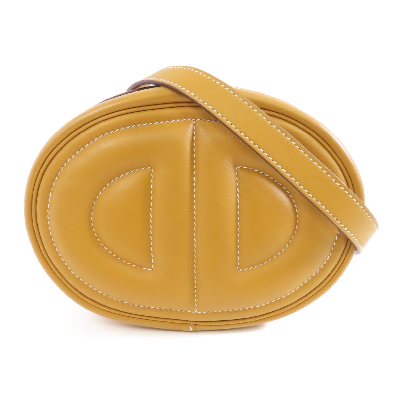 HERMES Swift皮革In The Loop Belt Bag銀扣肩背袋Sesame/Lime/棕色/黃色
