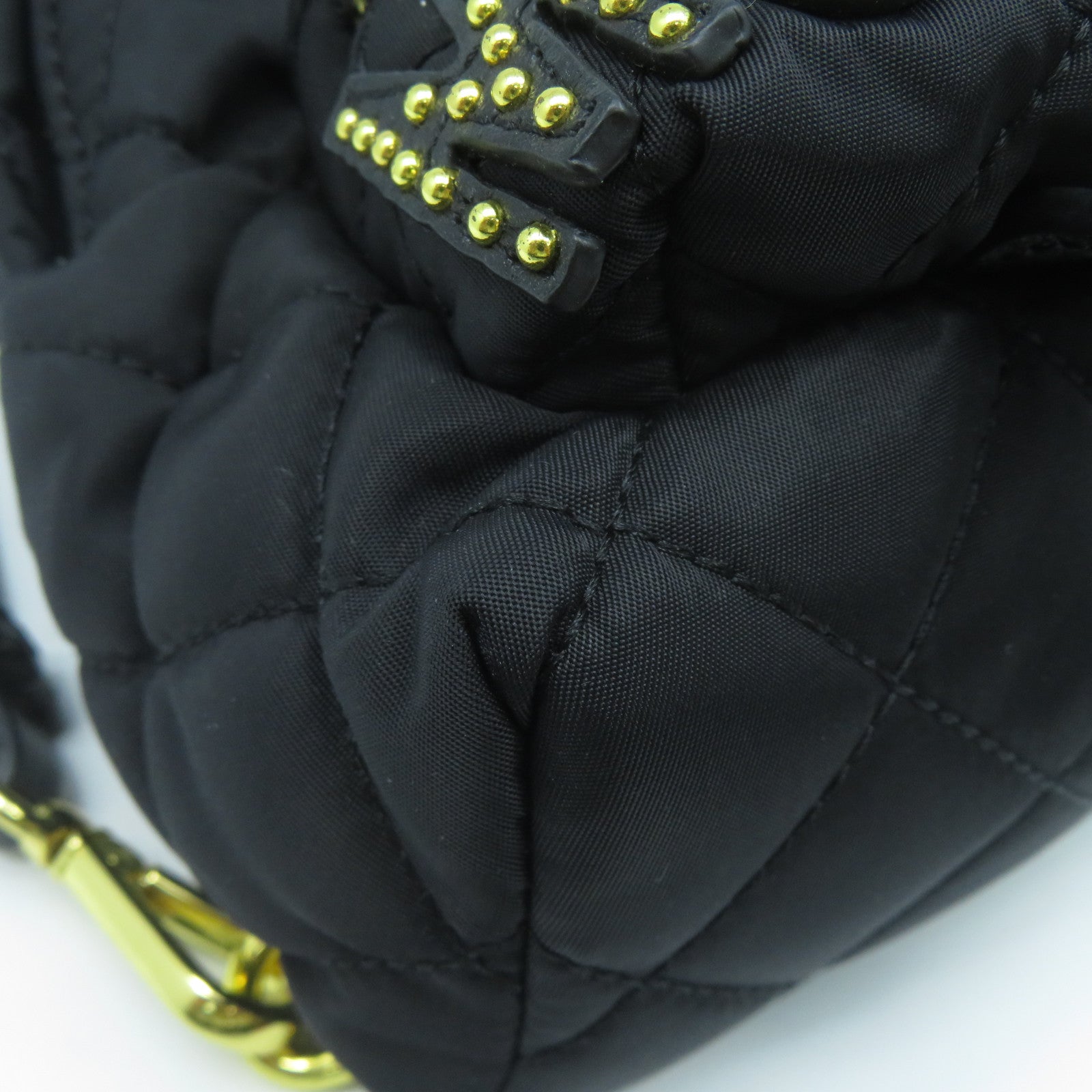 MOSCHINO 【激減優惠】菱格帆布Backpack金扣背包黑色