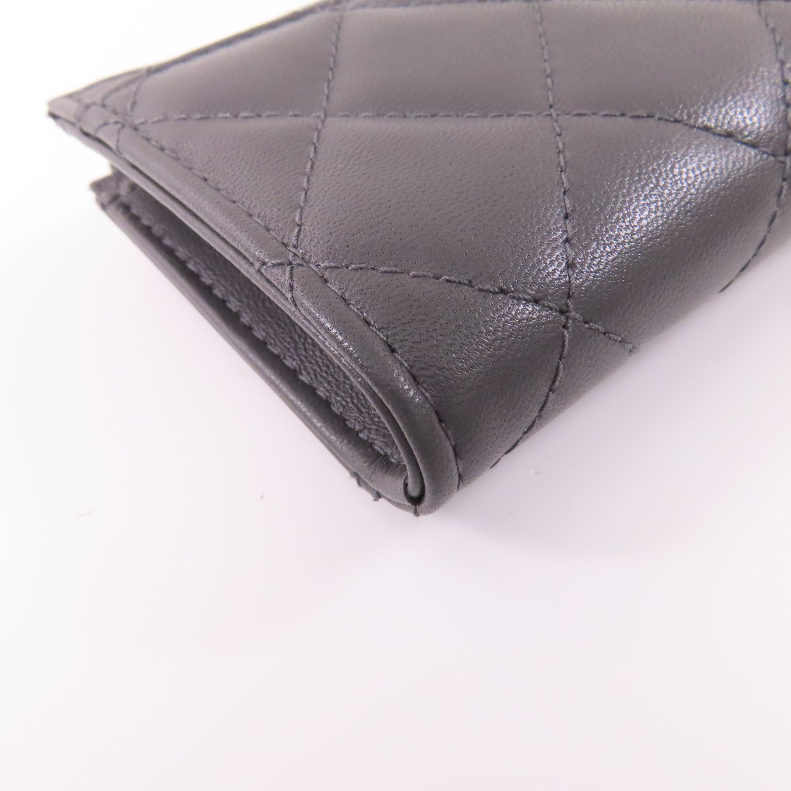 CHANEL 羊皮皮革Wallet銀扣錢包