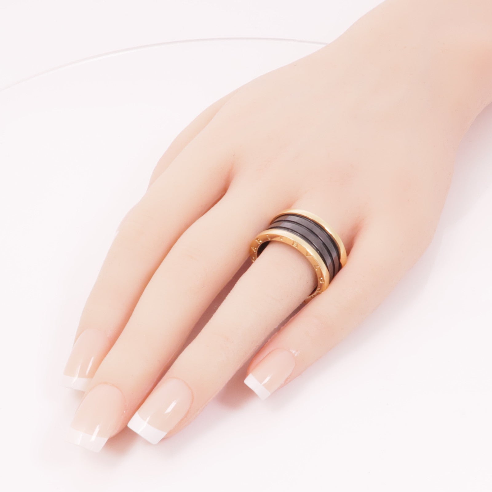 BVLGARI 18K玫瑰金B-zero1 4Band戒指US#9