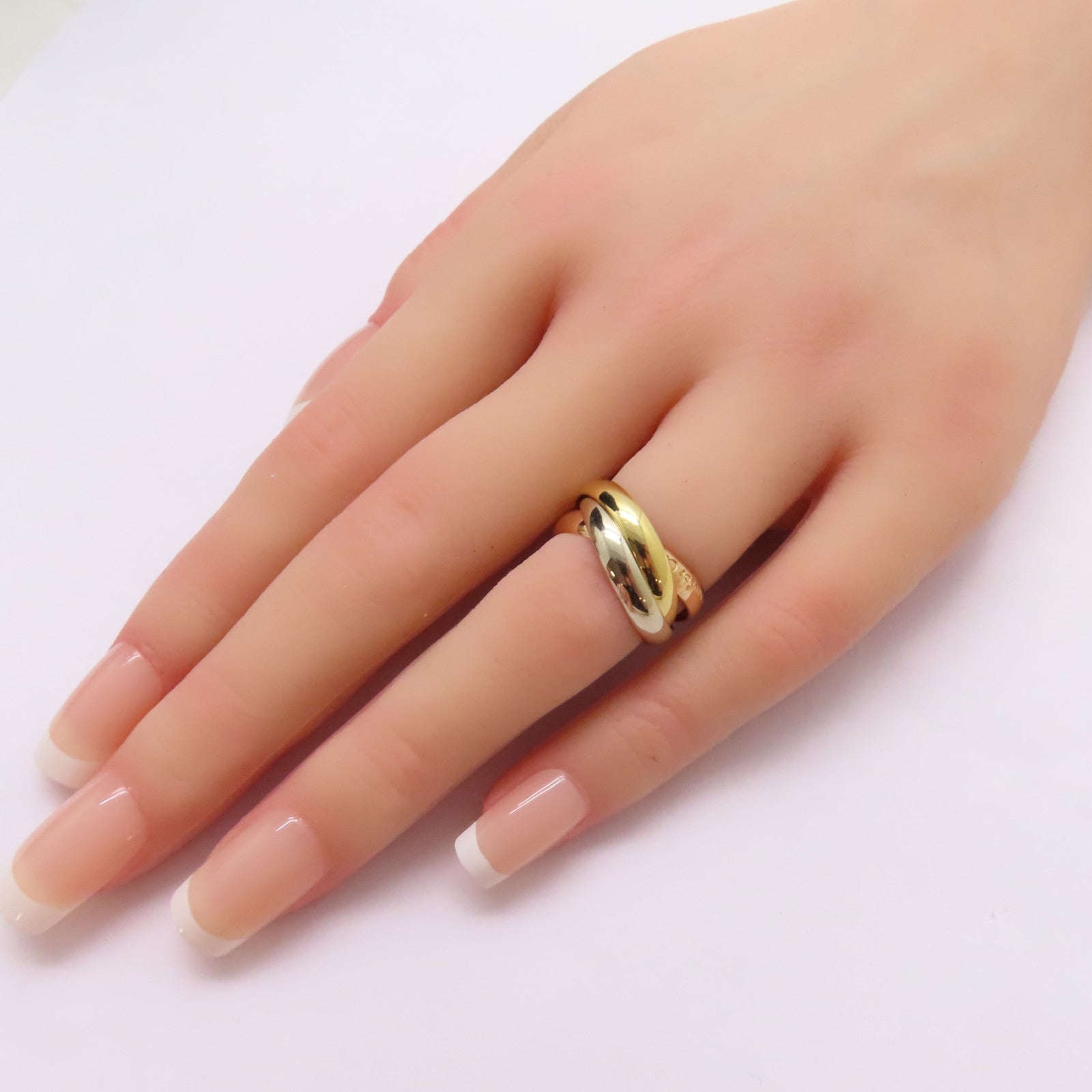 CARTIER 【激減優惠】18K黃金/白金/玫瑰金Trinity Ring戒指US#5.25/Cartier#50
