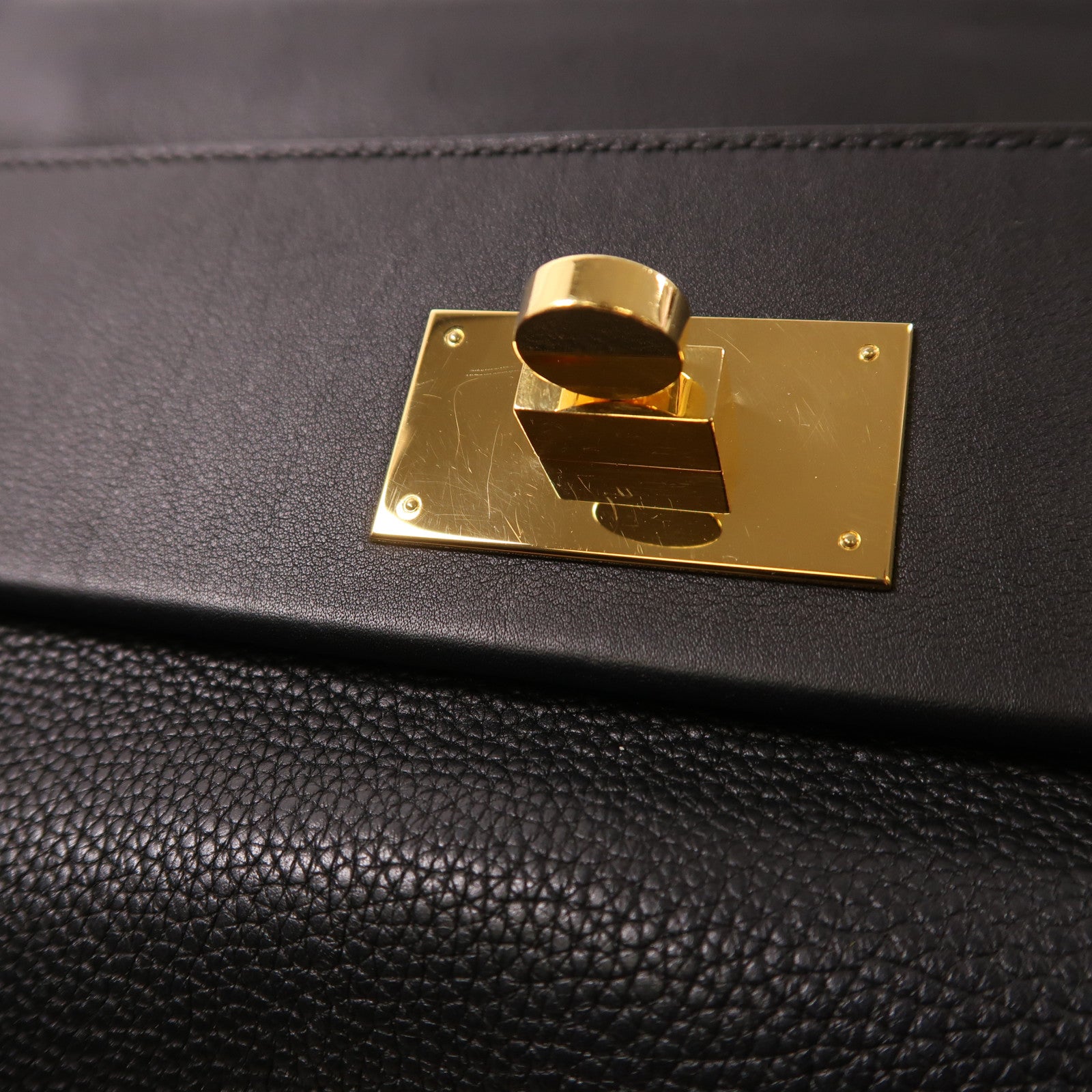 HERMES Clemence皮革24/24 29CM金扣手挽肩背兩用袋