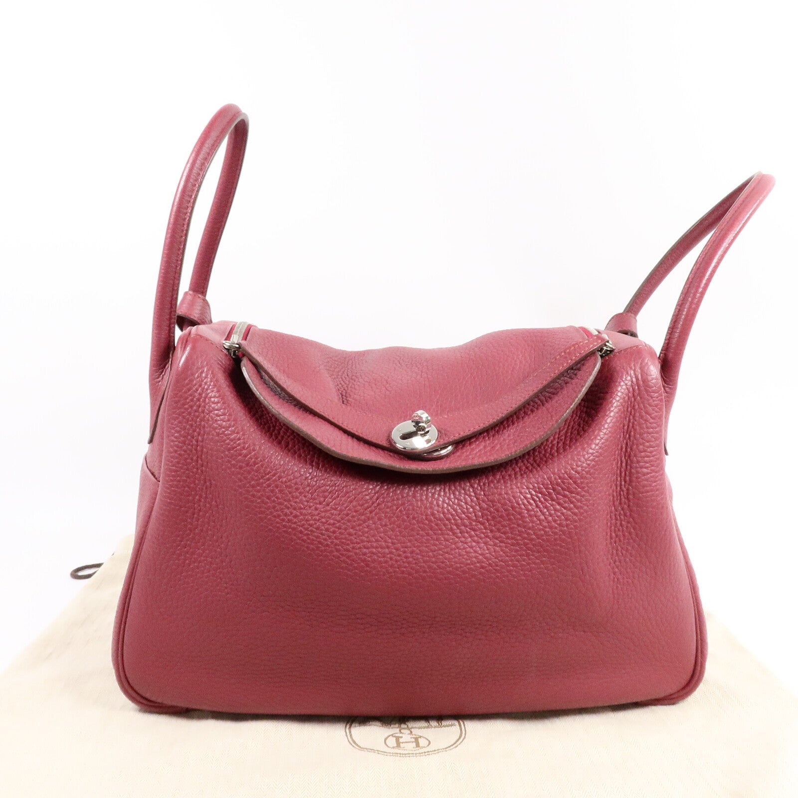 HERMES Clemence皮革Lindy 34手挽肩背兩用袋Rubis