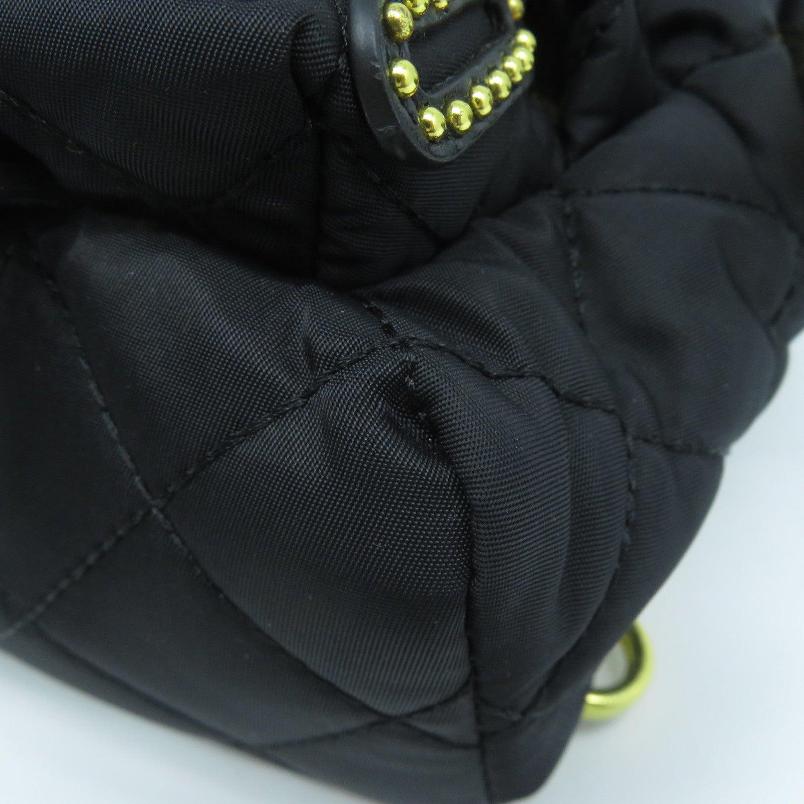 MOSCHINO 【激減優惠】菱格帆布Backpack金扣背包黑色