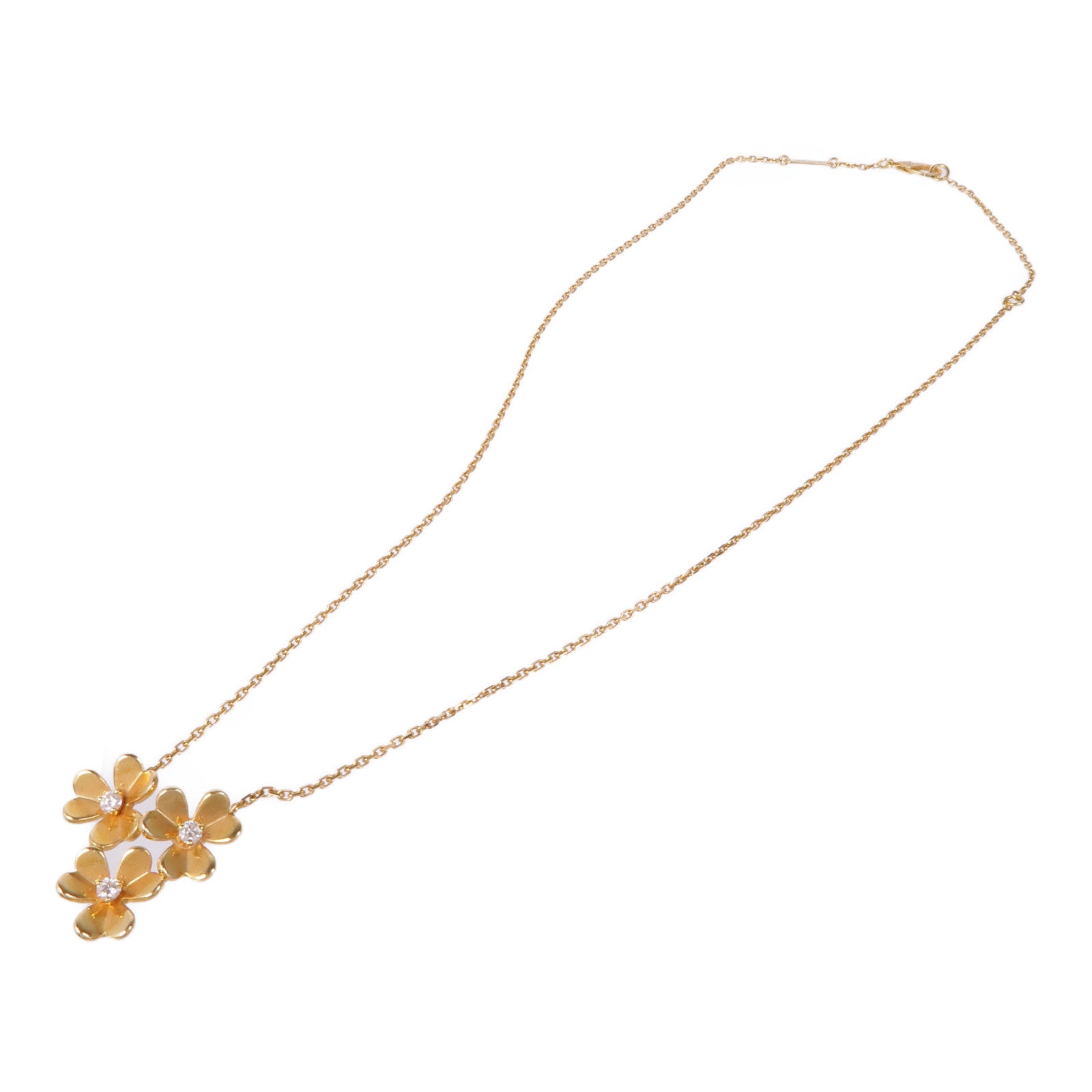 Van Cleef & Arpels 18K黃金Frivole Pendant 3 Flowers Mini Model鑽石項鍊