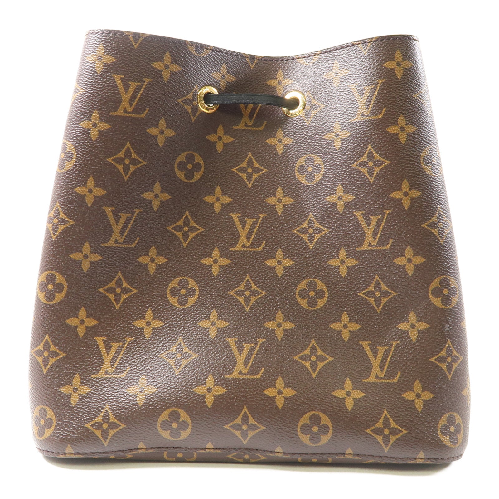 LOUIS VUITTON Monogram Neo Noe MM金扣肩背袋啡色/黑色