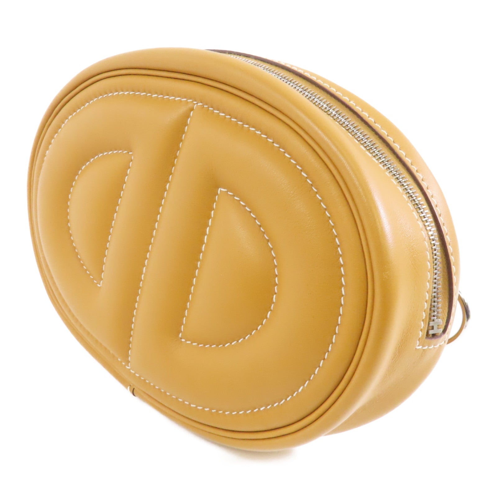 HERMES Swift皮革In The Loop Belt Bag銀扣肩背袋Sesame/Lime/棕色/黃色