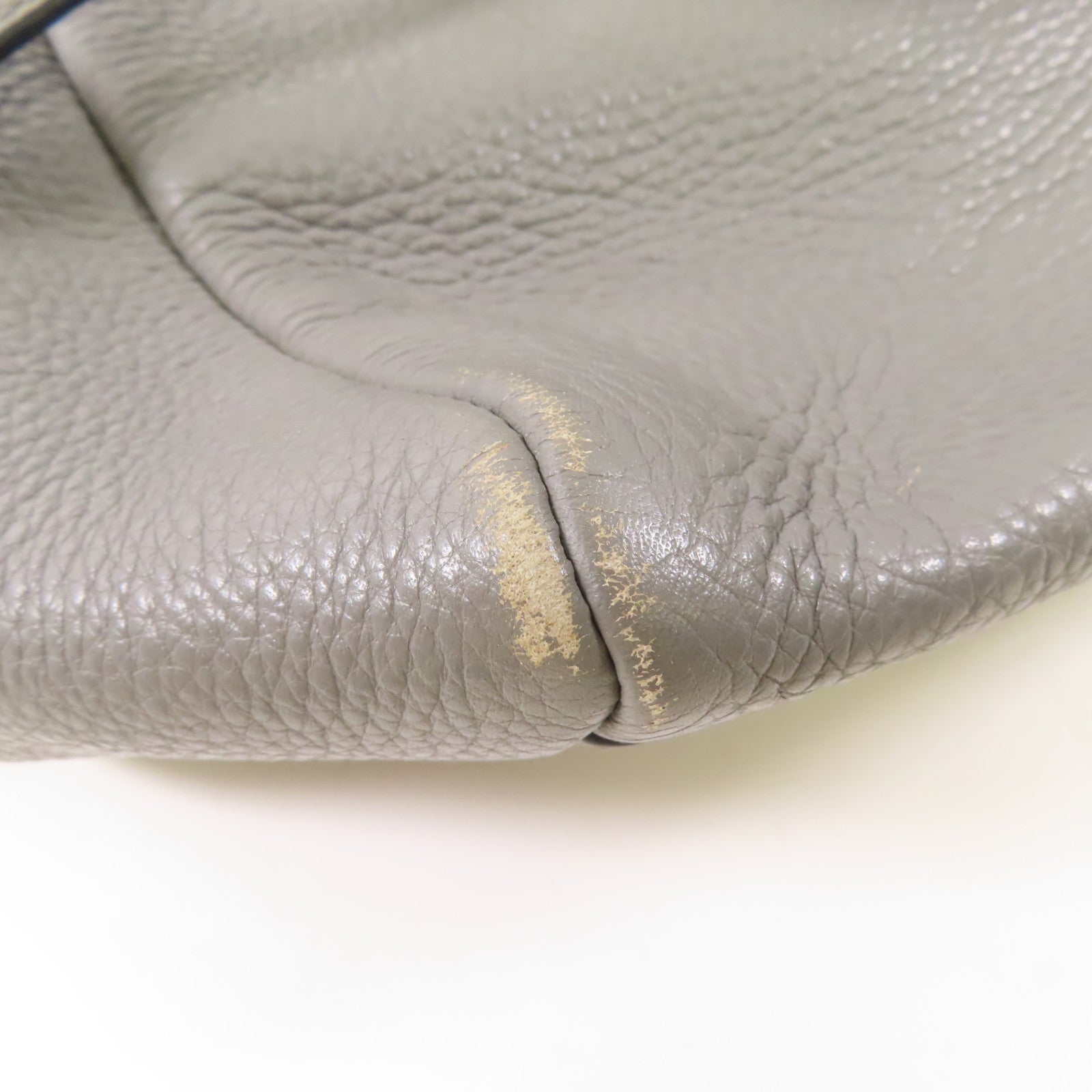 PRADA SHW 2 Way Shoulder Bag Handbag Calfskin Leather Gray Grey