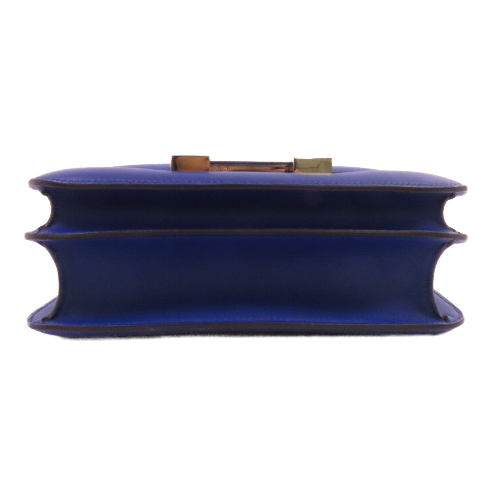 HERMES Swift皮革Constance 24銀扣肩背袋Blue Electric
