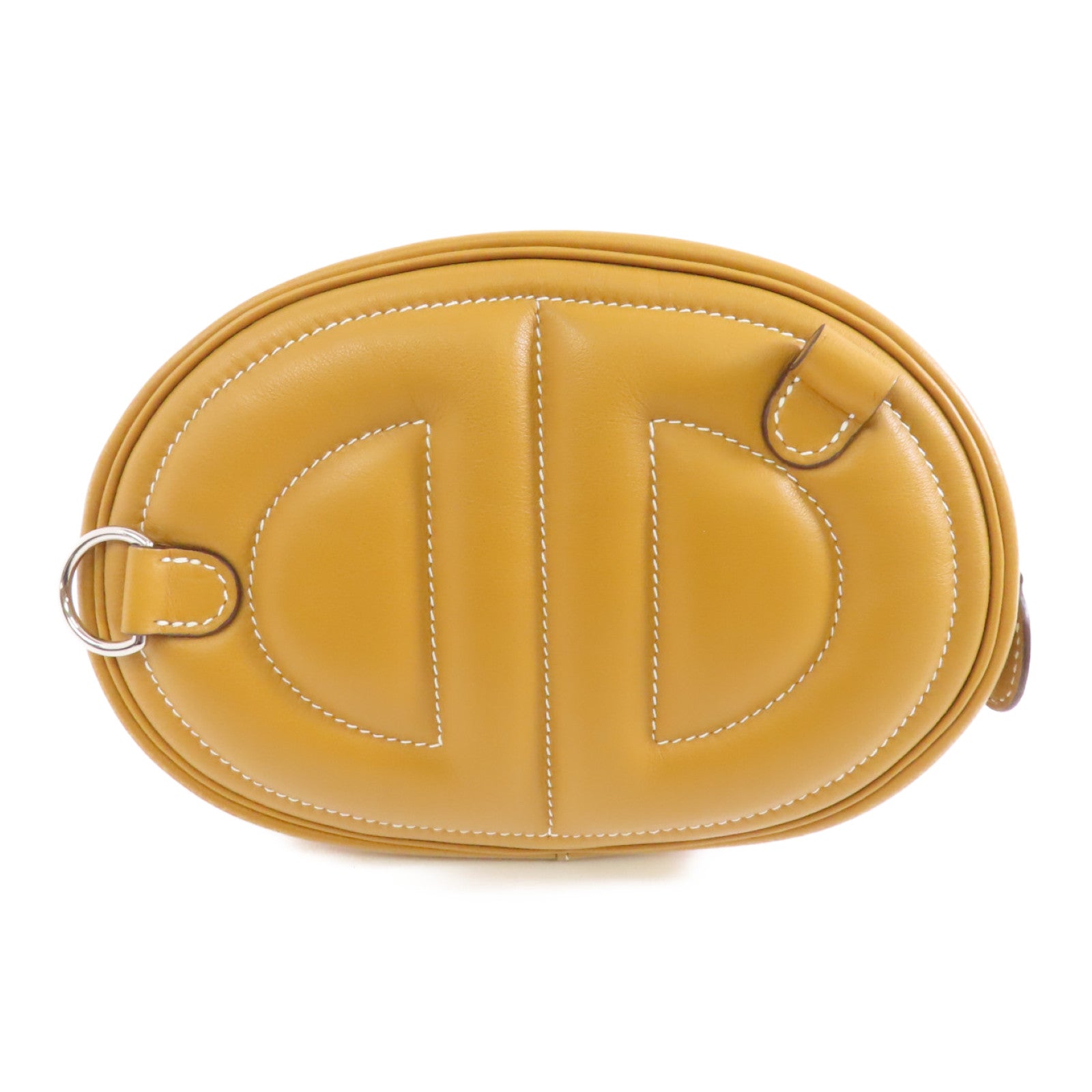 HERMES Swift皮革In The Loop Belt Bag銀扣肩背袋Sesame/Lime/棕色/黃色
