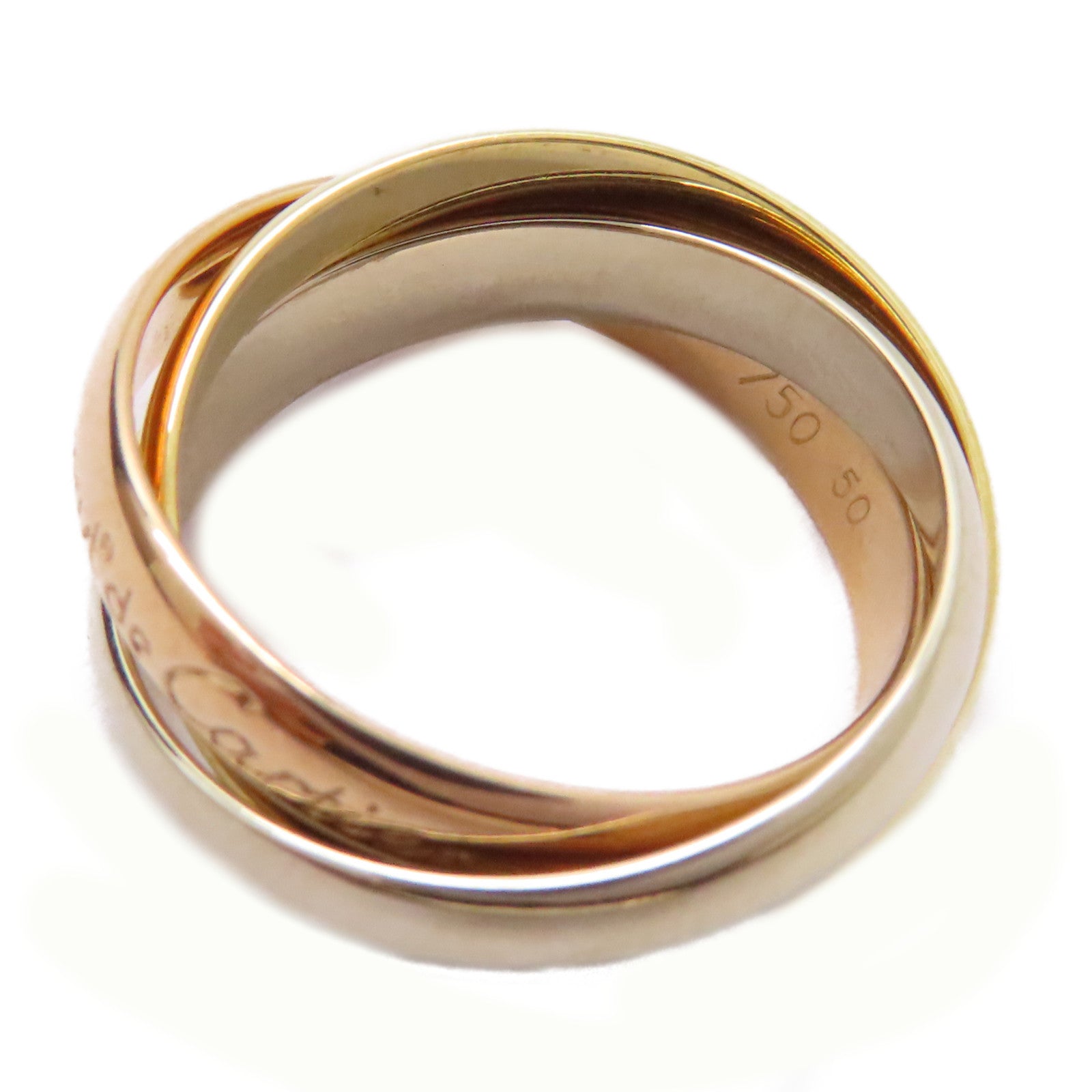 CARTIER 【激減優惠】18K黃金/白金/玫瑰金Trinity Ring戒指US#5.25/Cartier#50