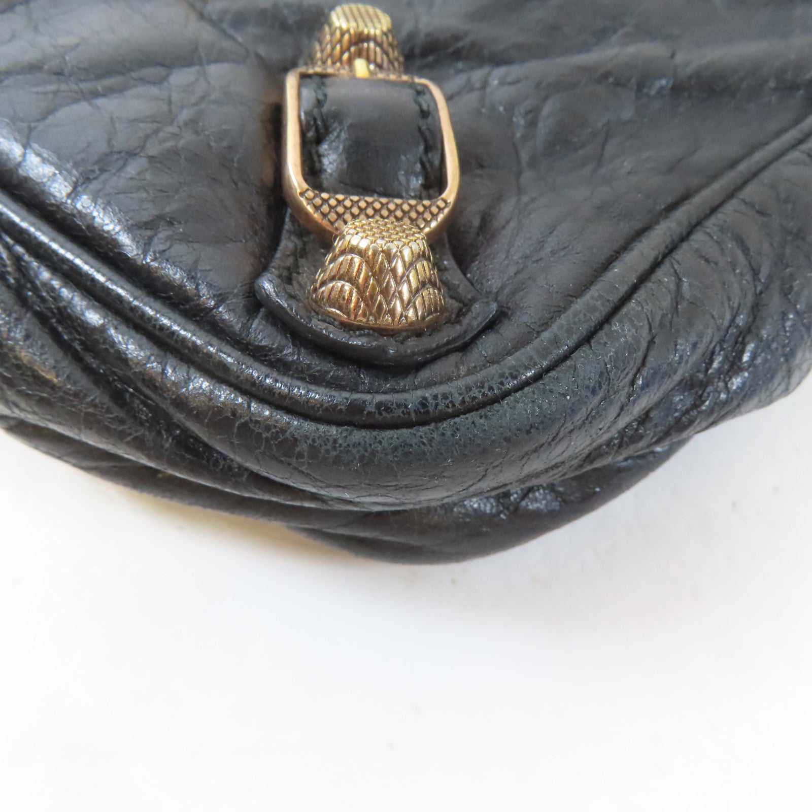 BALENCIAGA 牛皮皮革Hip Bag金扣肩背袋黑色