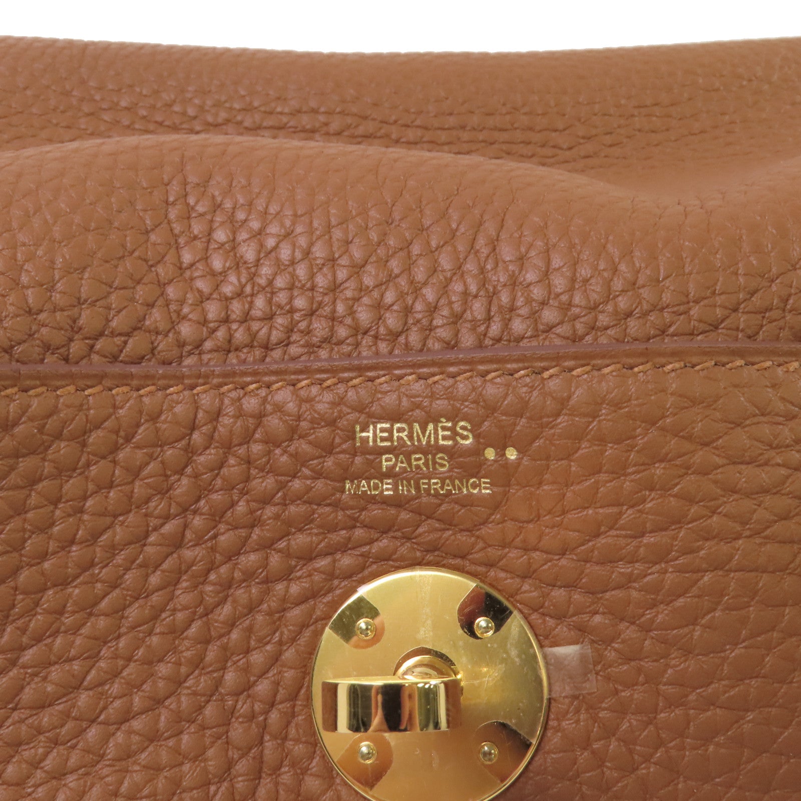 HERMES Clemence皮革/鱷魚皮革Lindy 26 Touch Shoulder Bag金扣肩背袋Gold/經典駝色