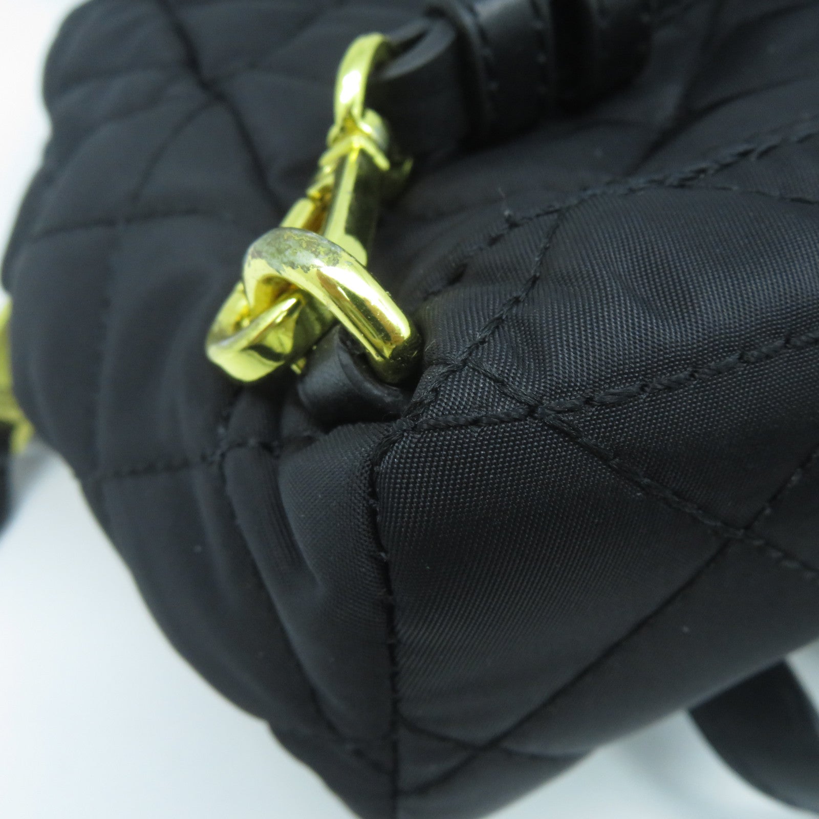 MOSCHINO 【激減優惠】菱格帆布Backpack金扣背包黑色