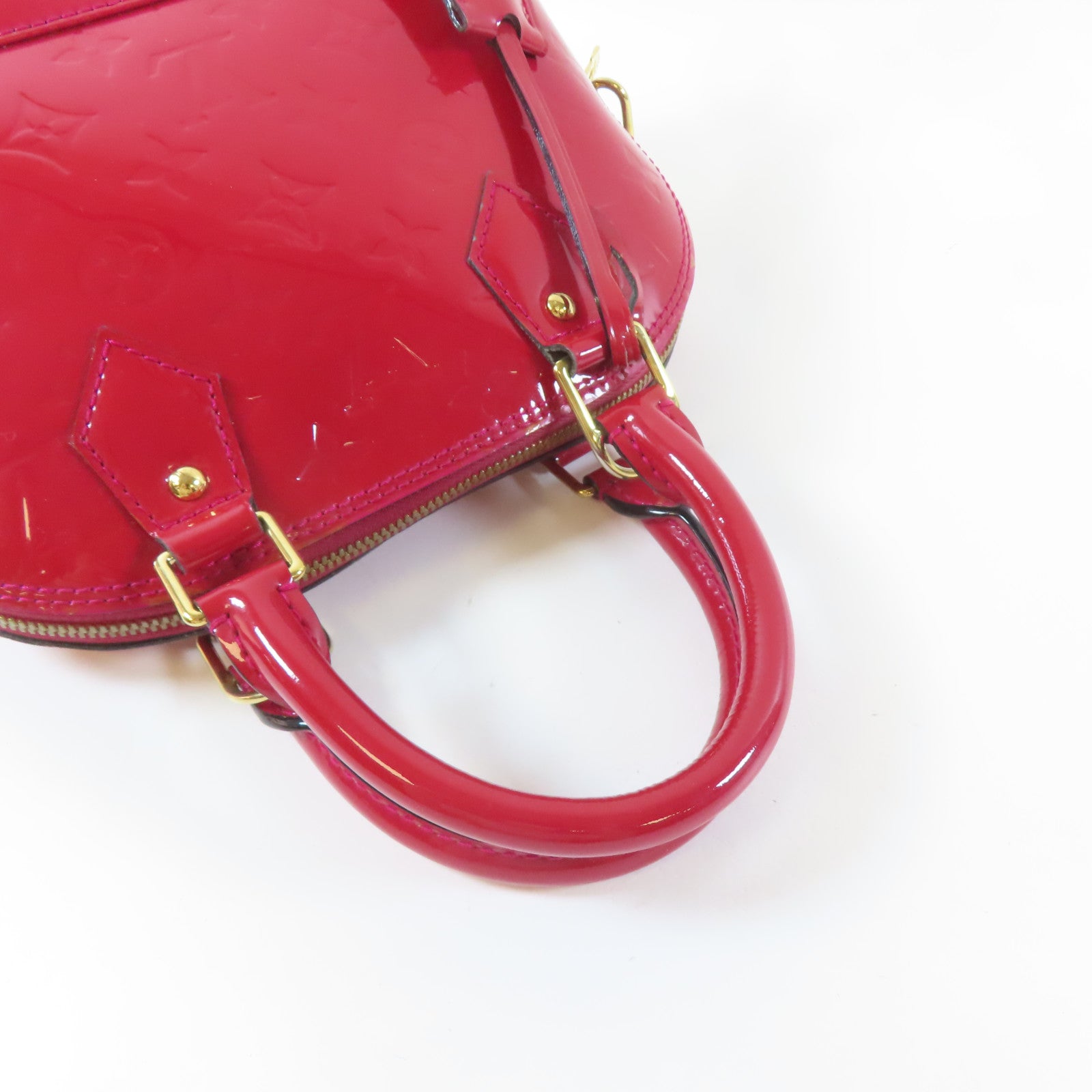 LOUIS VUITTON Vernis Alma BB金扣手挽肩背兩用袋紅色