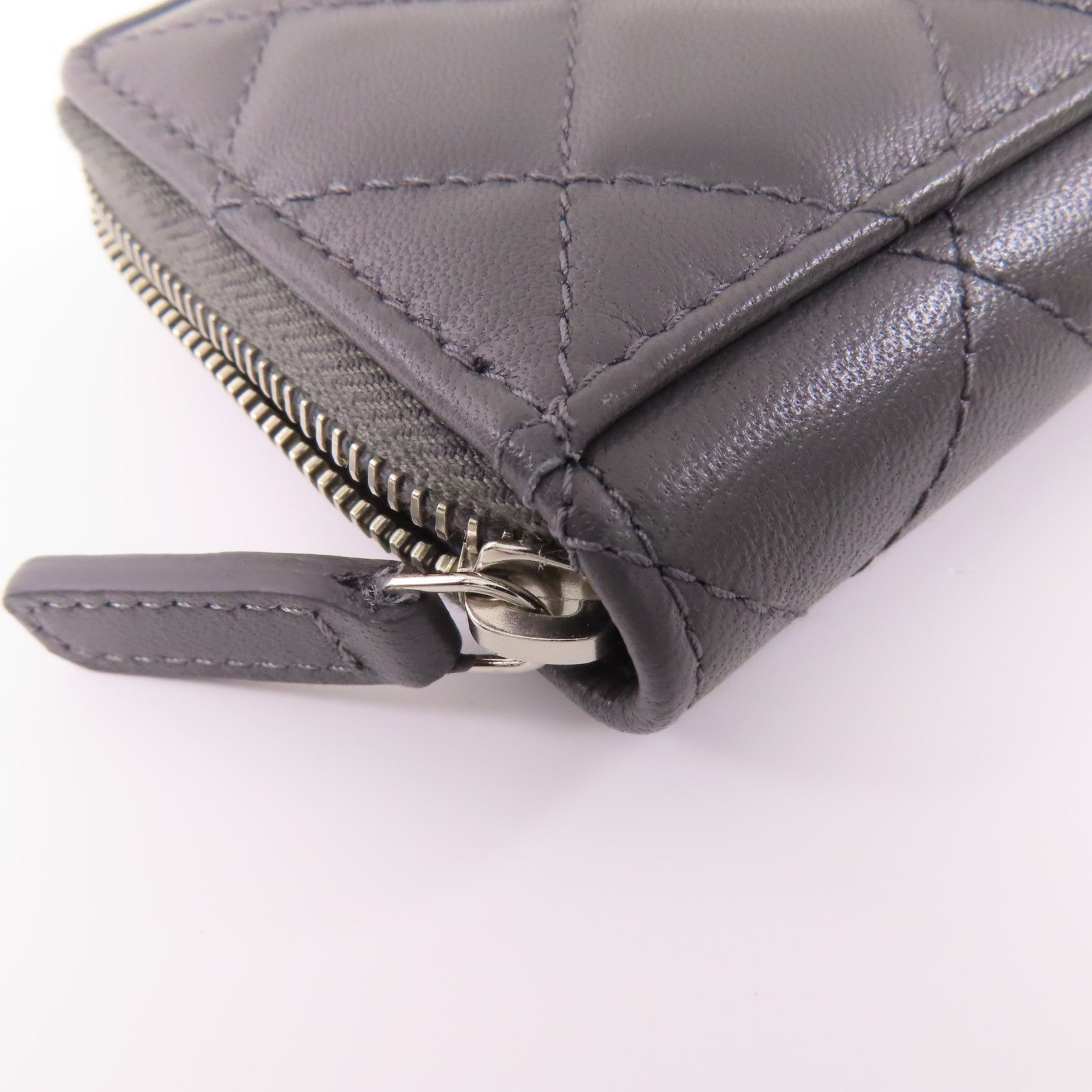 CHANEL 羊皮皮革Wallet銀扣錢包