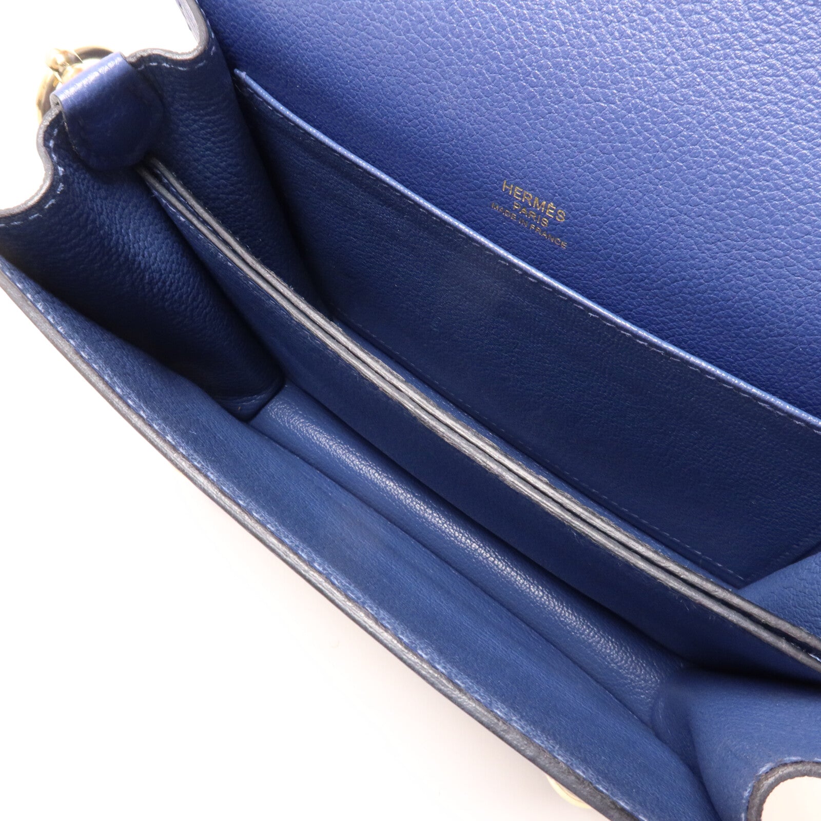 HERMES Evercolor皮革Roulis Mini肩背袋Bleu Agate