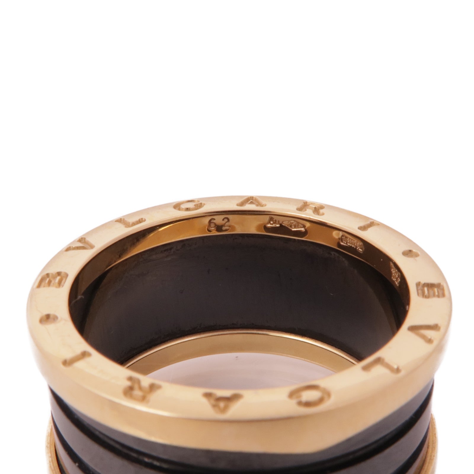 BVLGARI 18K玫瑰金B-zero1 4Band戒指US#9