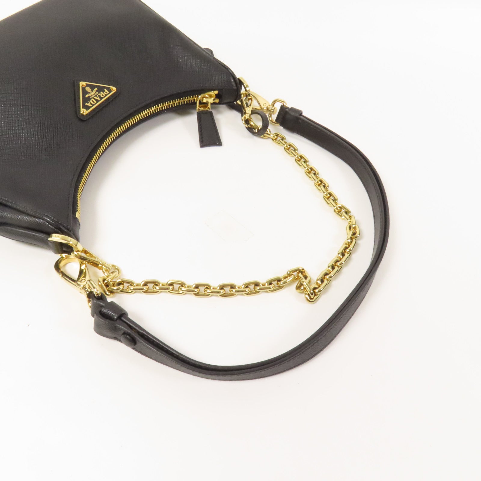 PRADA 【激減優惠】Saffinao皮革金扣手挽肩背兩用袋