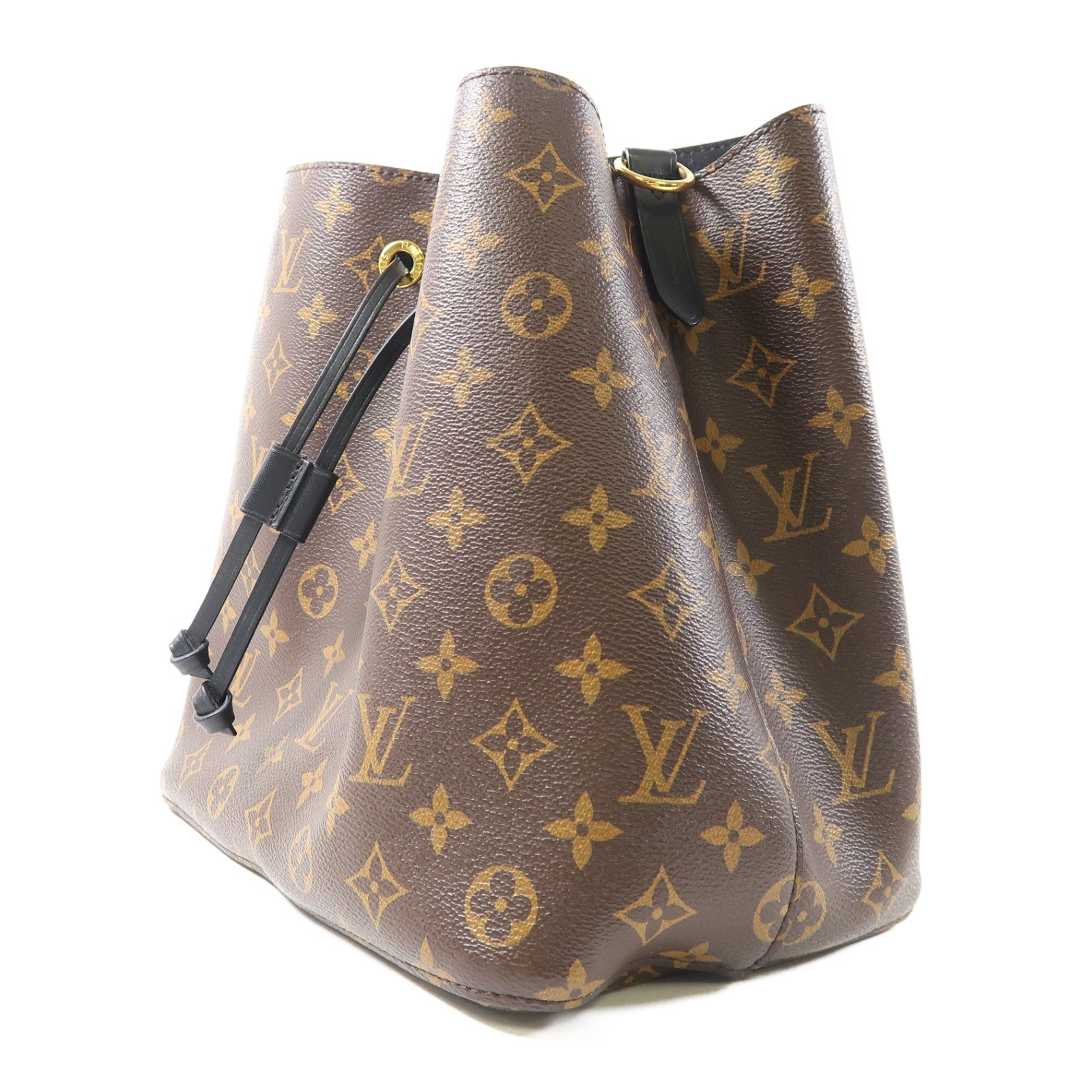 LOUIS VUITTON Monogram Neo Noe MM金扣肩背袋啡色/黑色