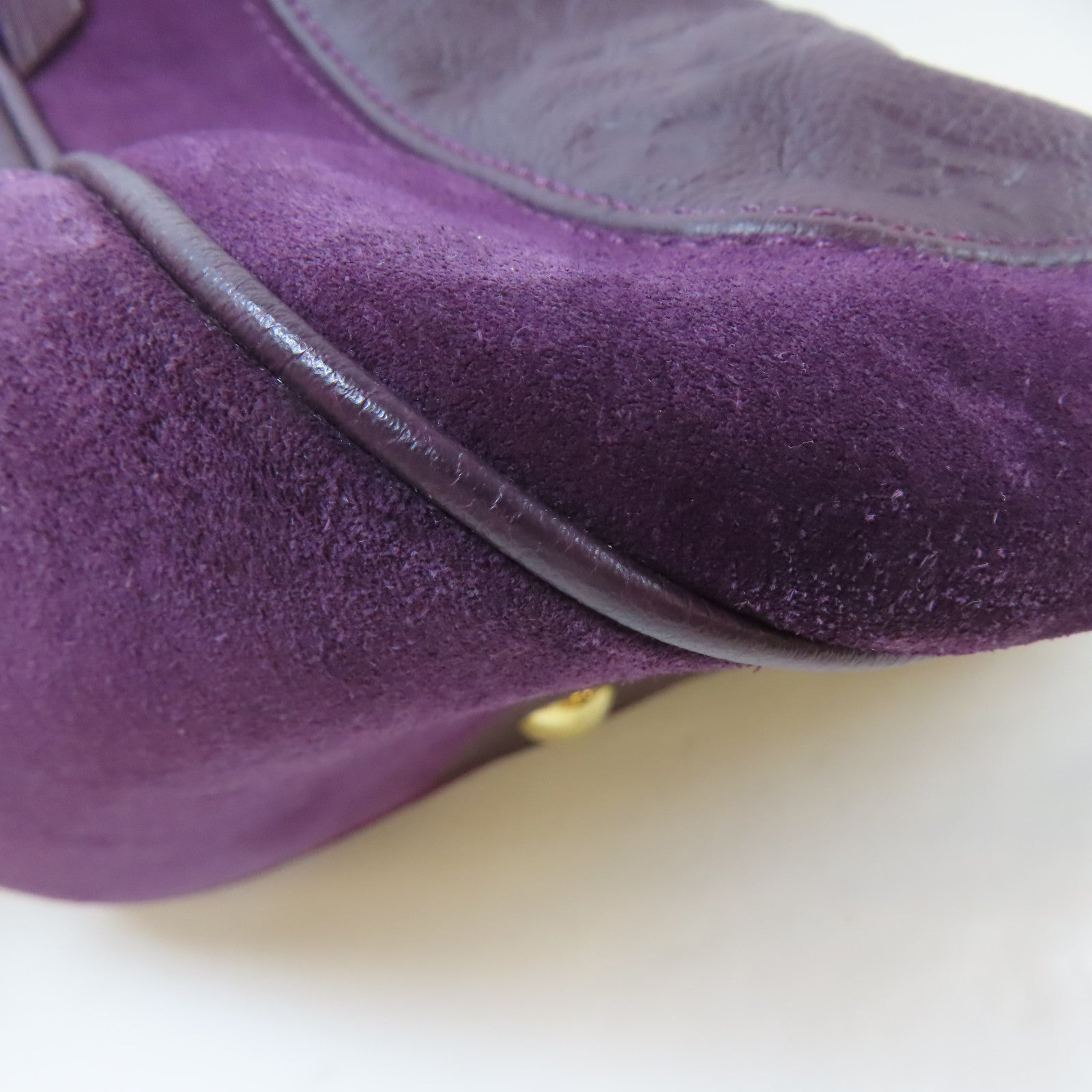 LOUIS VUITTON Monogram Empreinte Oda Shoes PM金扣手挽肩背兩用袋紫色