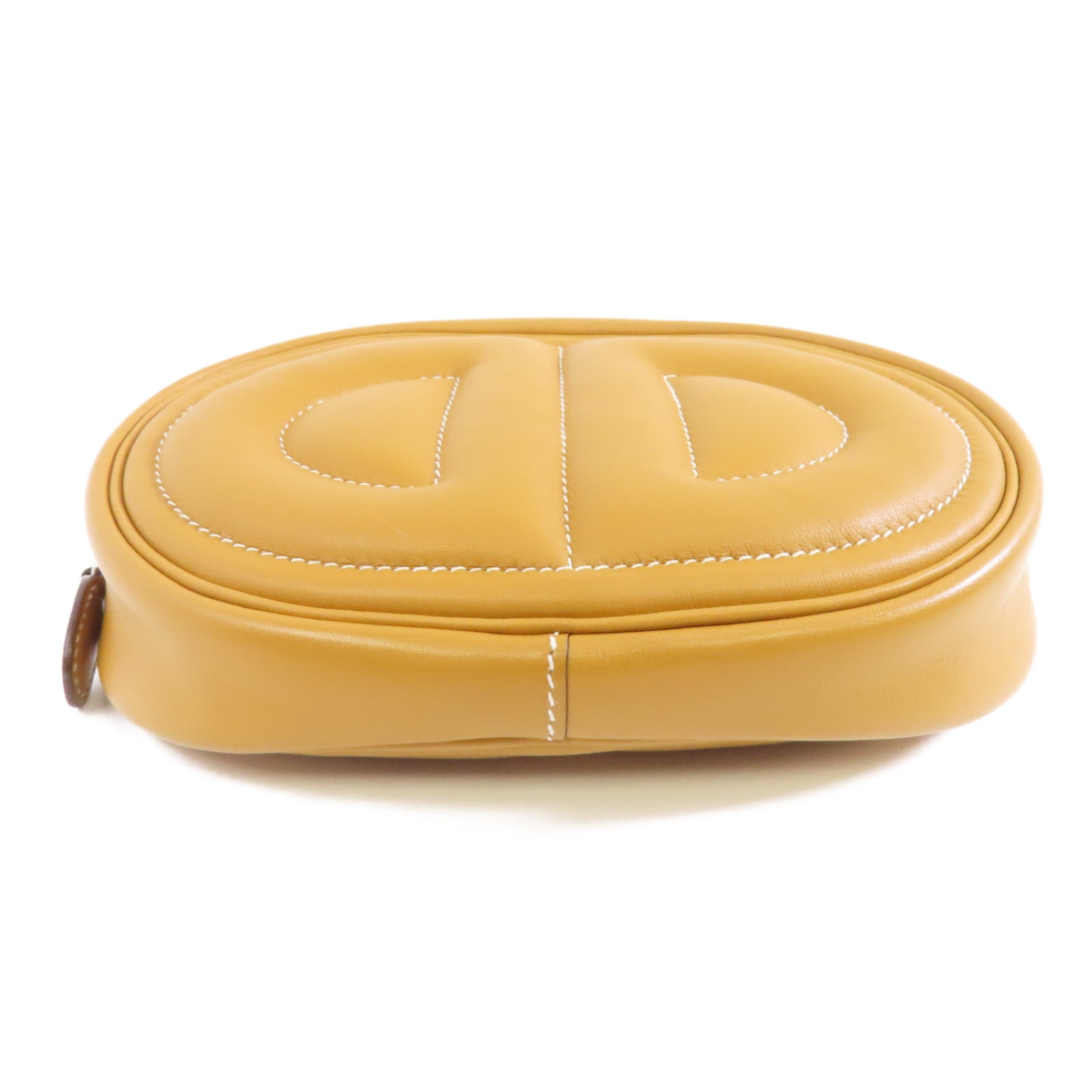 HERMES Swift皮革In The Loop Belt Bag銀扣肩背袋Sesame/Lime/棕色/黃色