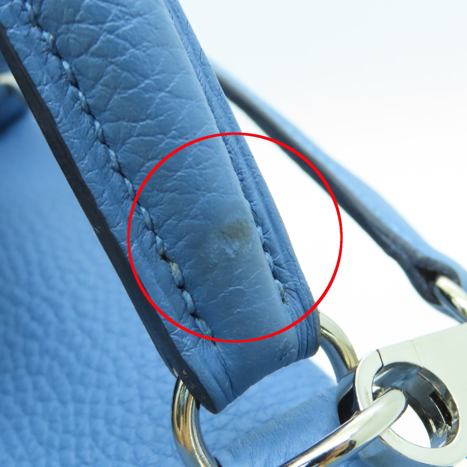HERMES 【激減優惠】Togo皮革Kelly 28銀扣手挽肩背兩用袋藍色