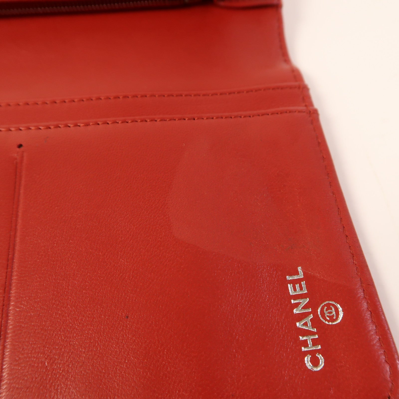 CHANEL 羊皮皮革Long Wallet銀扣長錢包