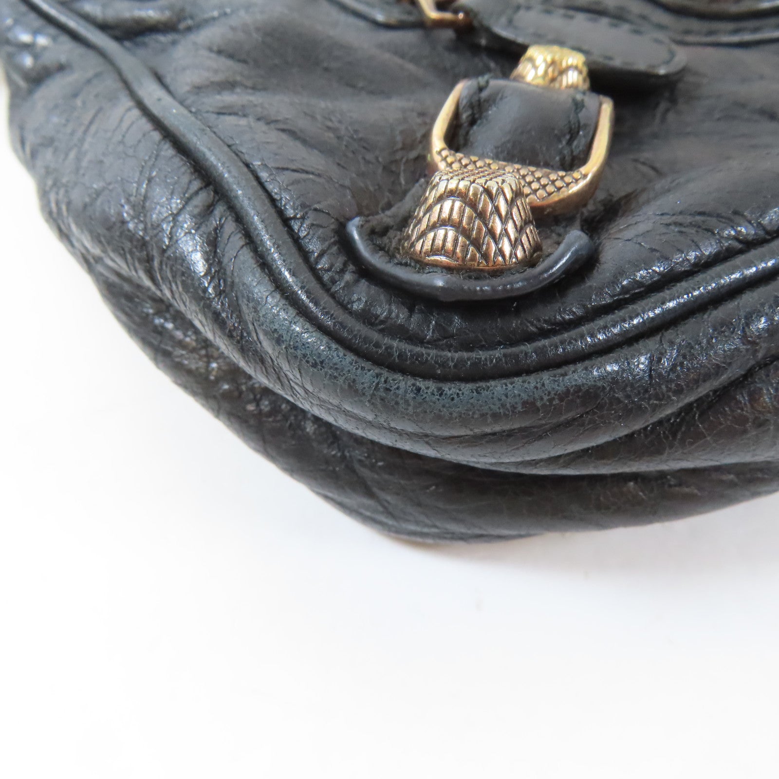 BALENCIAGA 牛皮皮革Hip Bag金扣肩背袋黑色