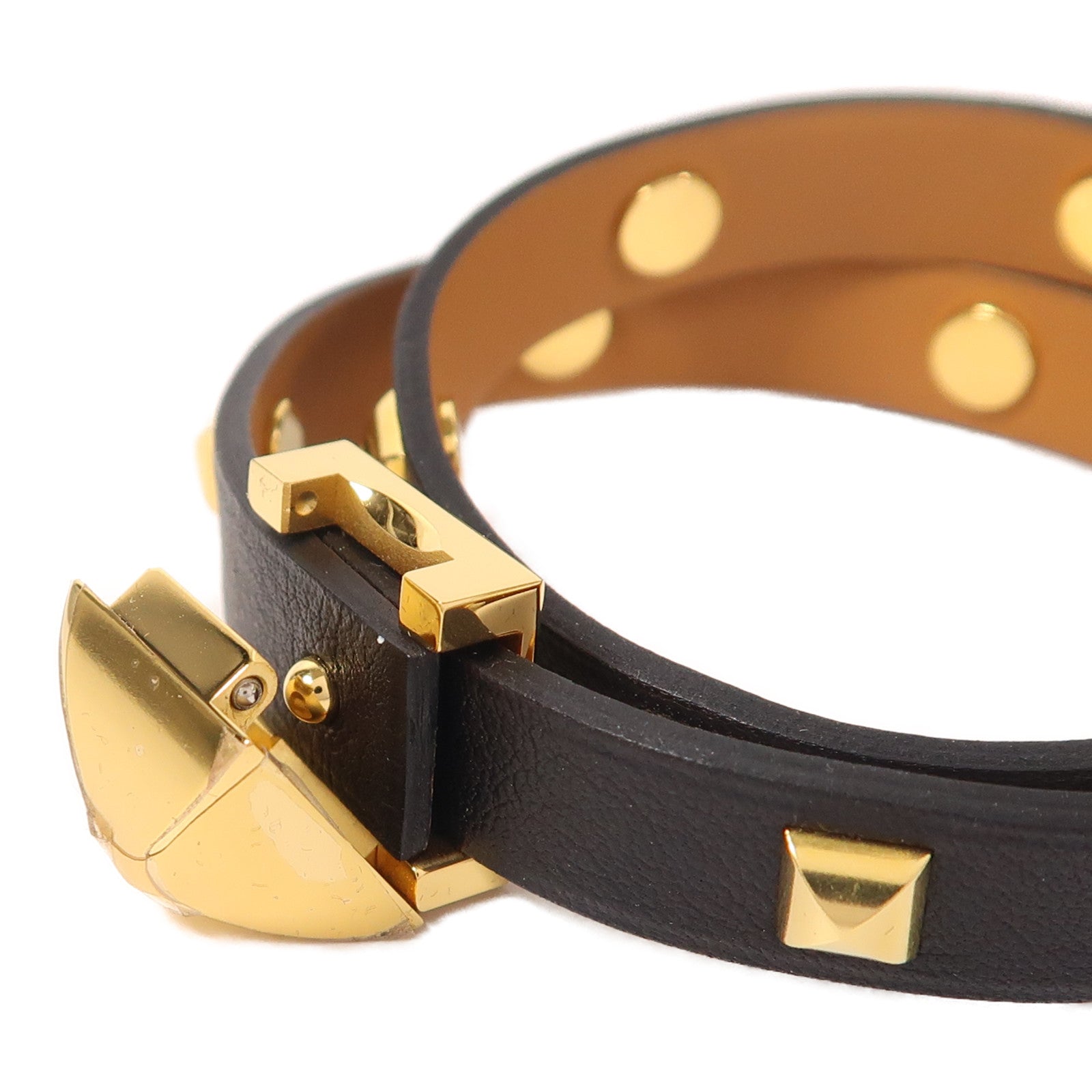 HERMES 金屬/Swift皮革Medor Infini Cloute Double Tour手鐲