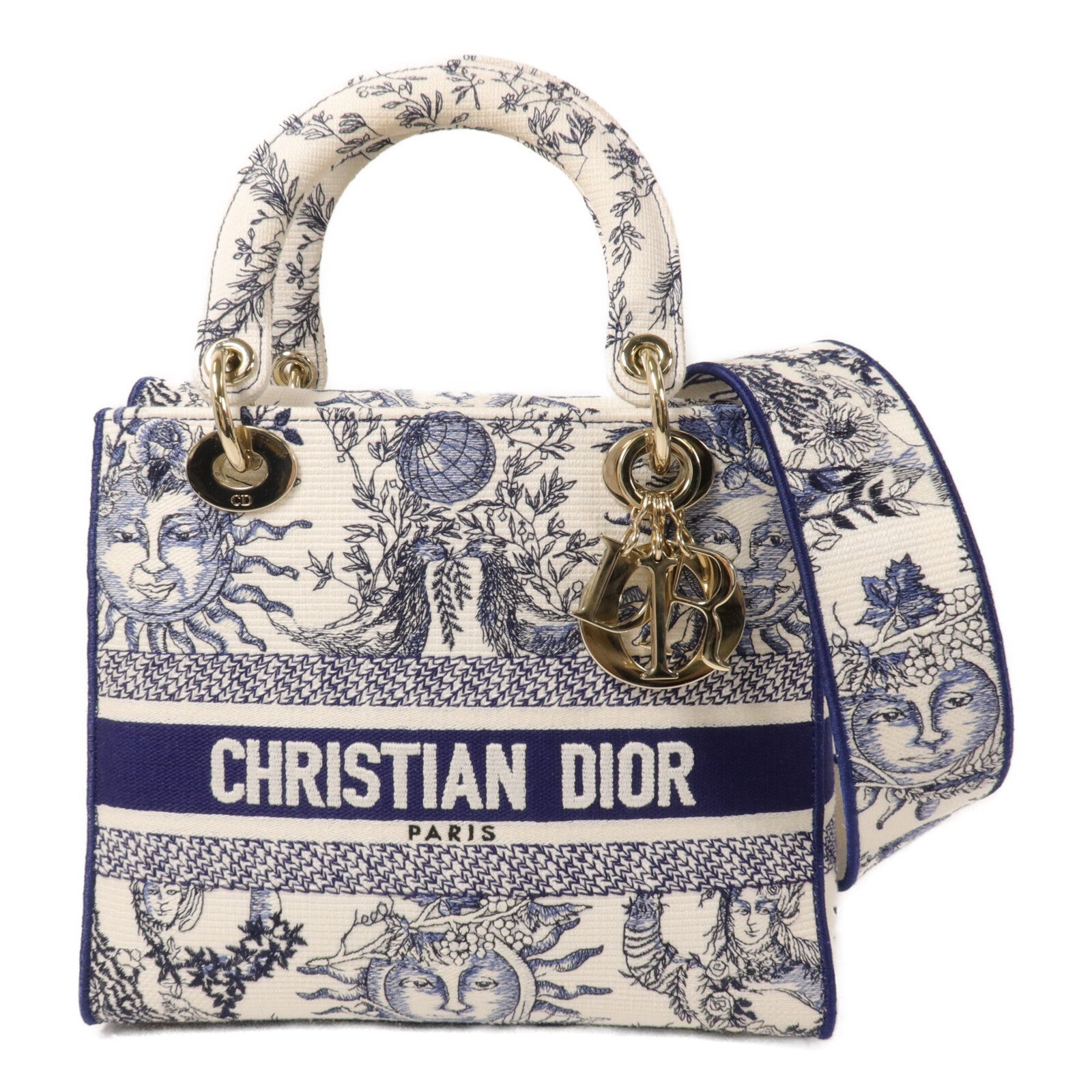 Dior 帆布Lady Dior D-Lite Medium手挽肩背兩用袋
