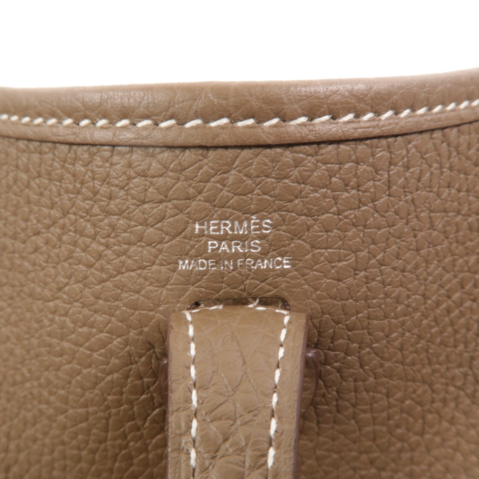 HERMES Clemence皮革Evelyne TPM肩背袋Etoupe