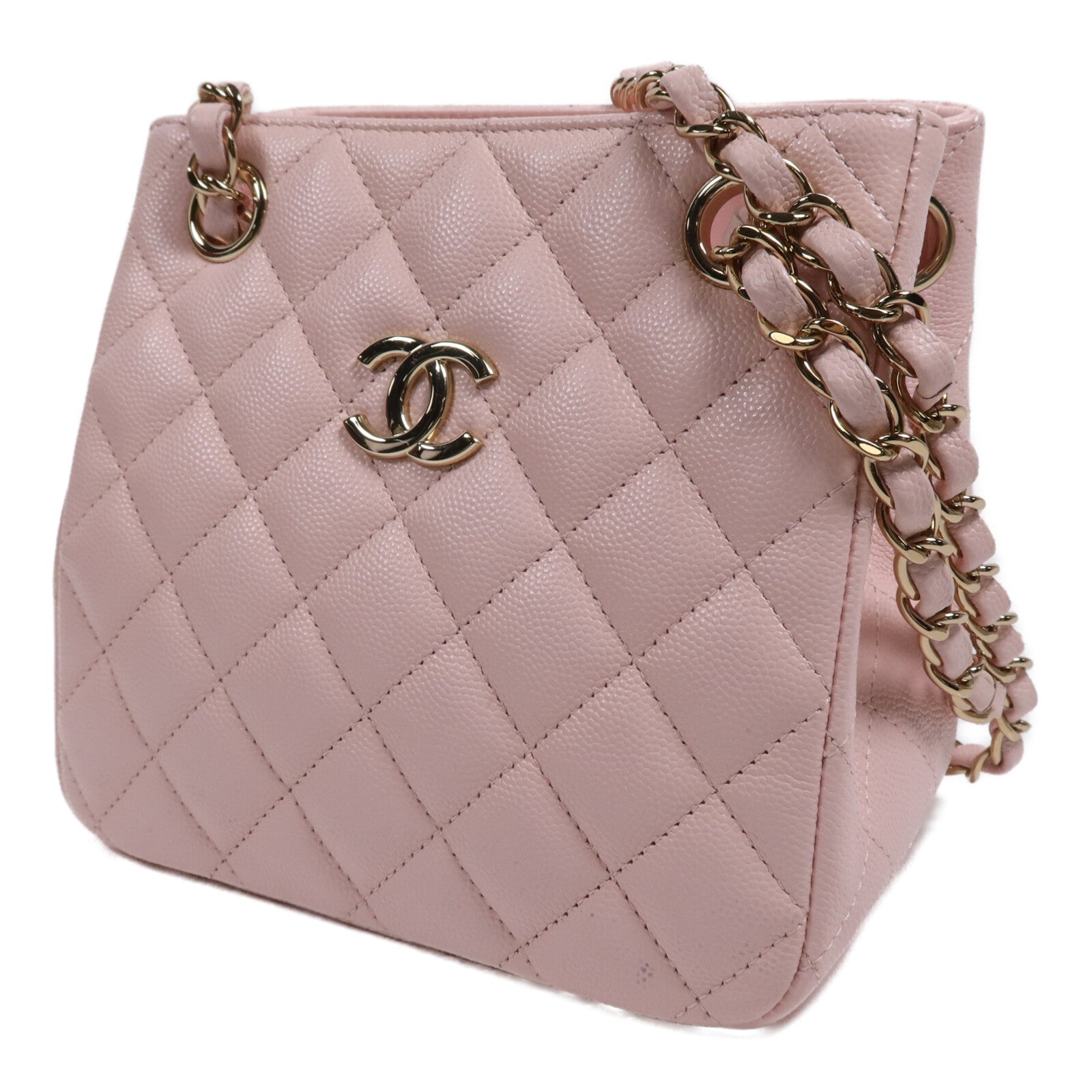 CHANEL 牛皮皮革Shoulder Bag金扣鏈帶肩背袋