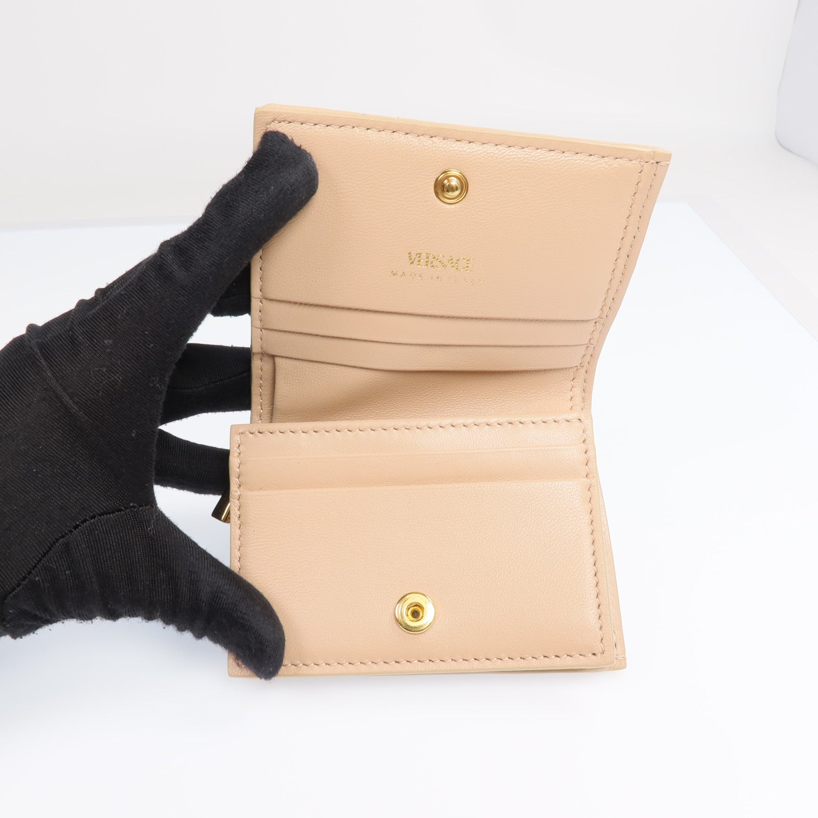 VERSACE 羊皮皮革Medusa '95 Fold Wallet金扣錢包
