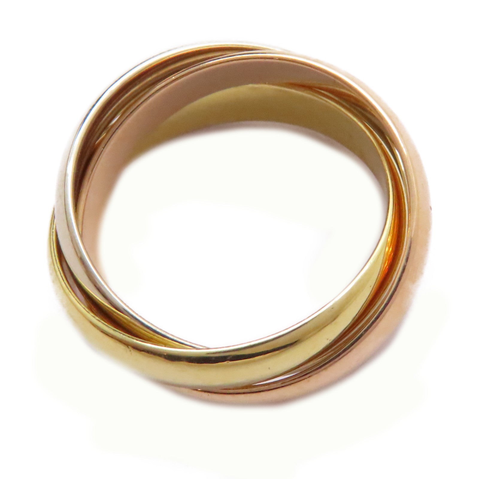 CARTIER 【激減優惠】18K黃金/白金/玫瑰金Trinity Ring戒指US#5.25/Cartier#50