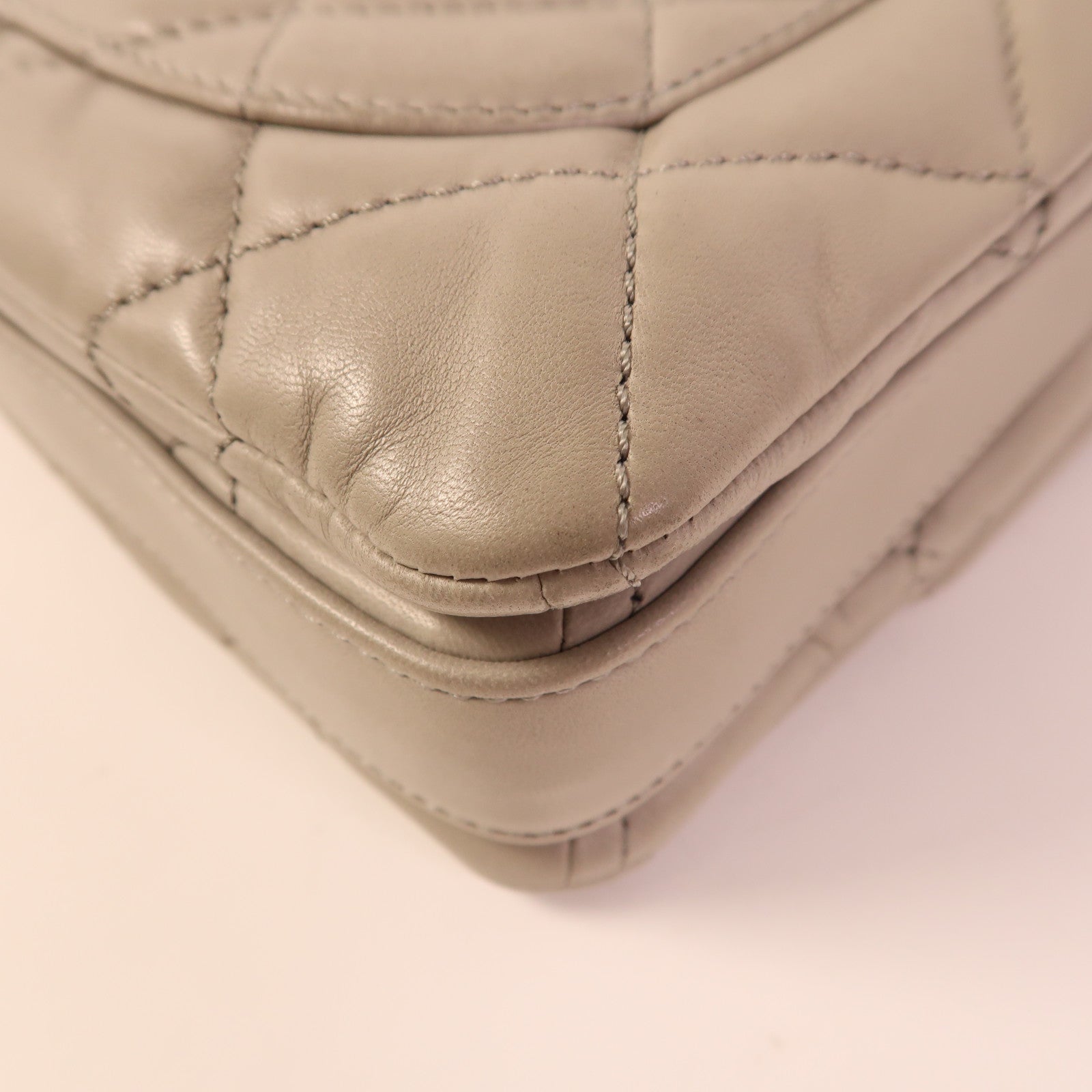 CHANEL 皮革Chain Shoulder銀扣鏈帶肩背袋