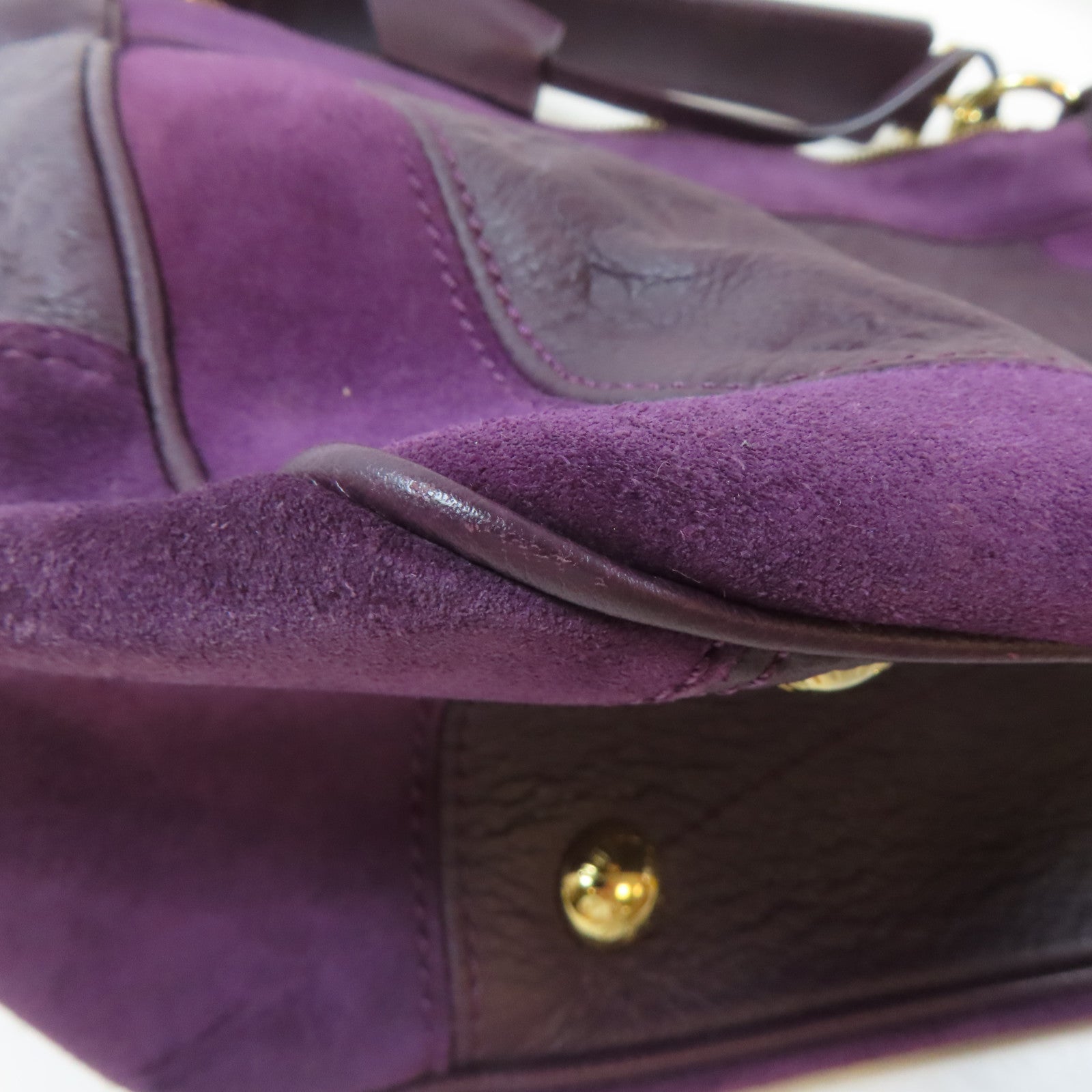 LOUIS VUITTON Monogram Empreinte Oda Shoes PM金扣手挽肩背兩用袋紫色